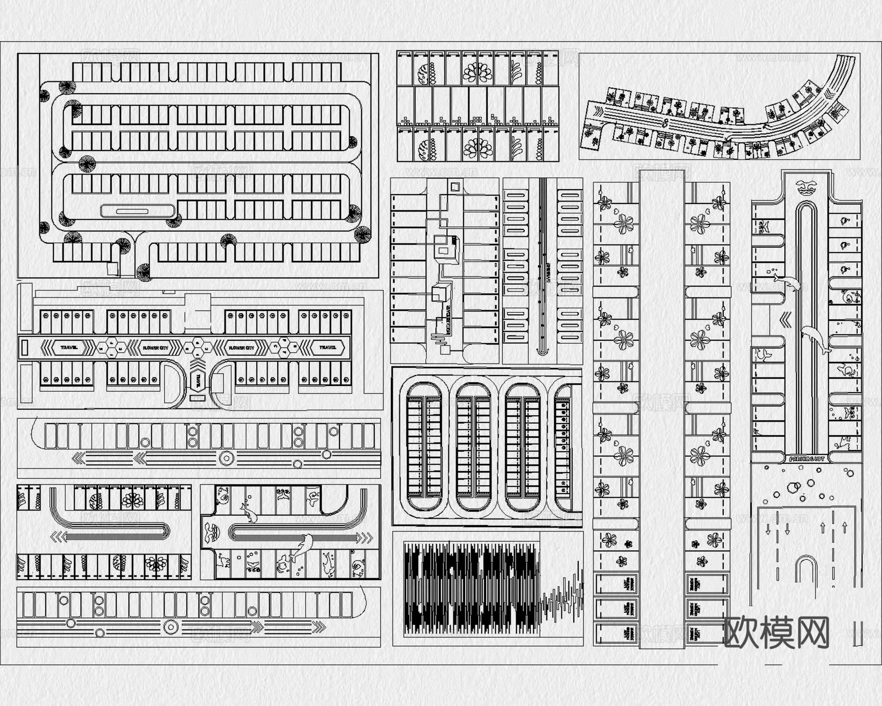 停车场 户外停车场 地下停车场 生态停车场 室内停车场 车库cad施工图