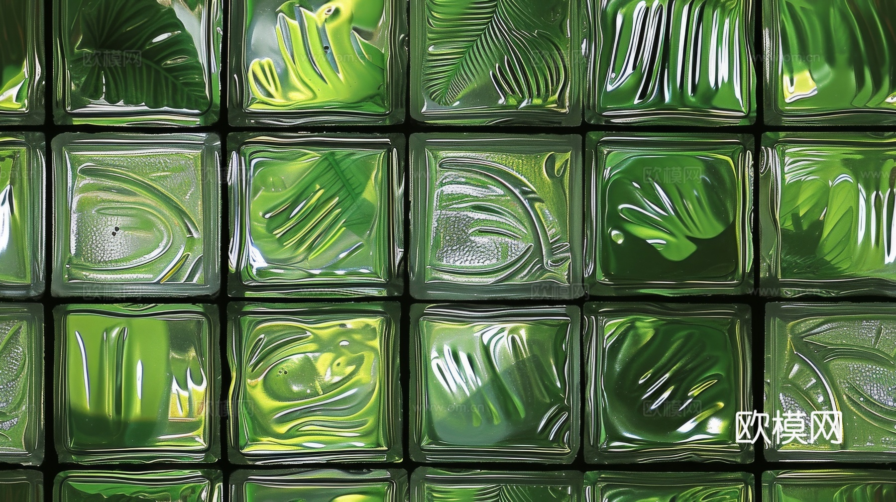夹丝磨砂玻璃幕墙植物隔断