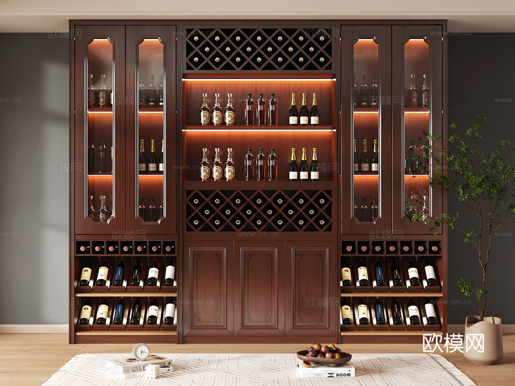 酒柜设计 酒柜 红酒柜 吧台酒柜 隔断酒柜3d模型下载