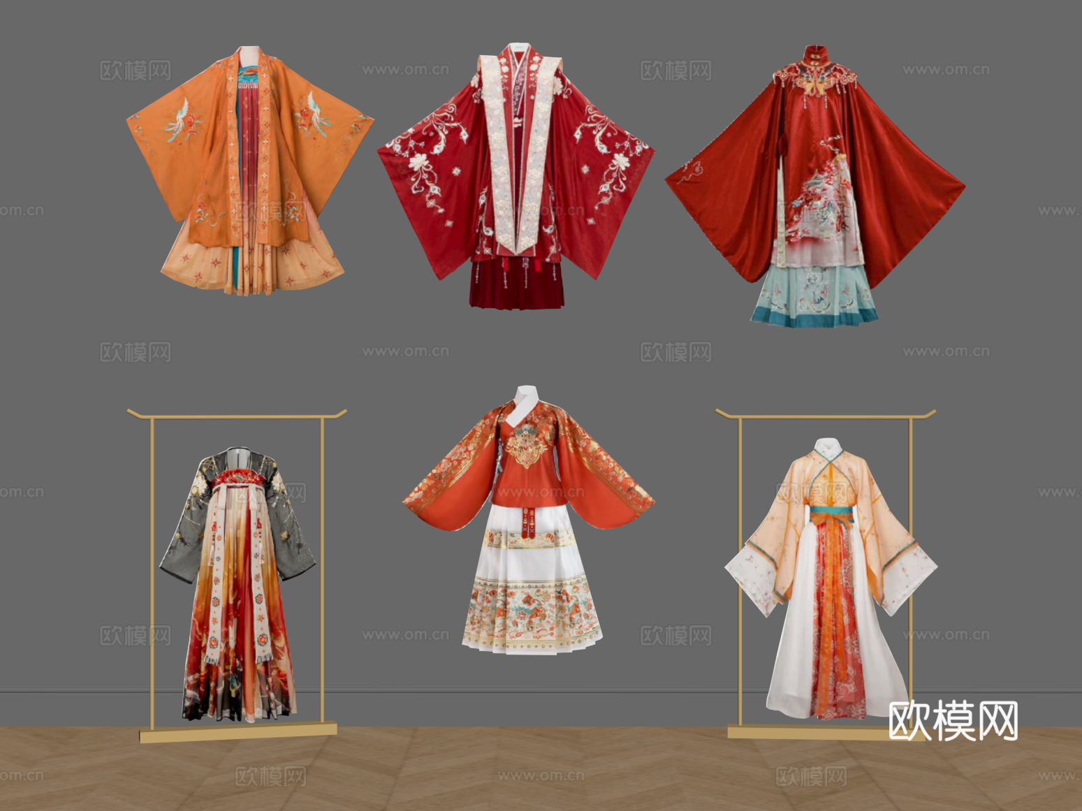 汉服 新中式汉服 服饰su模型