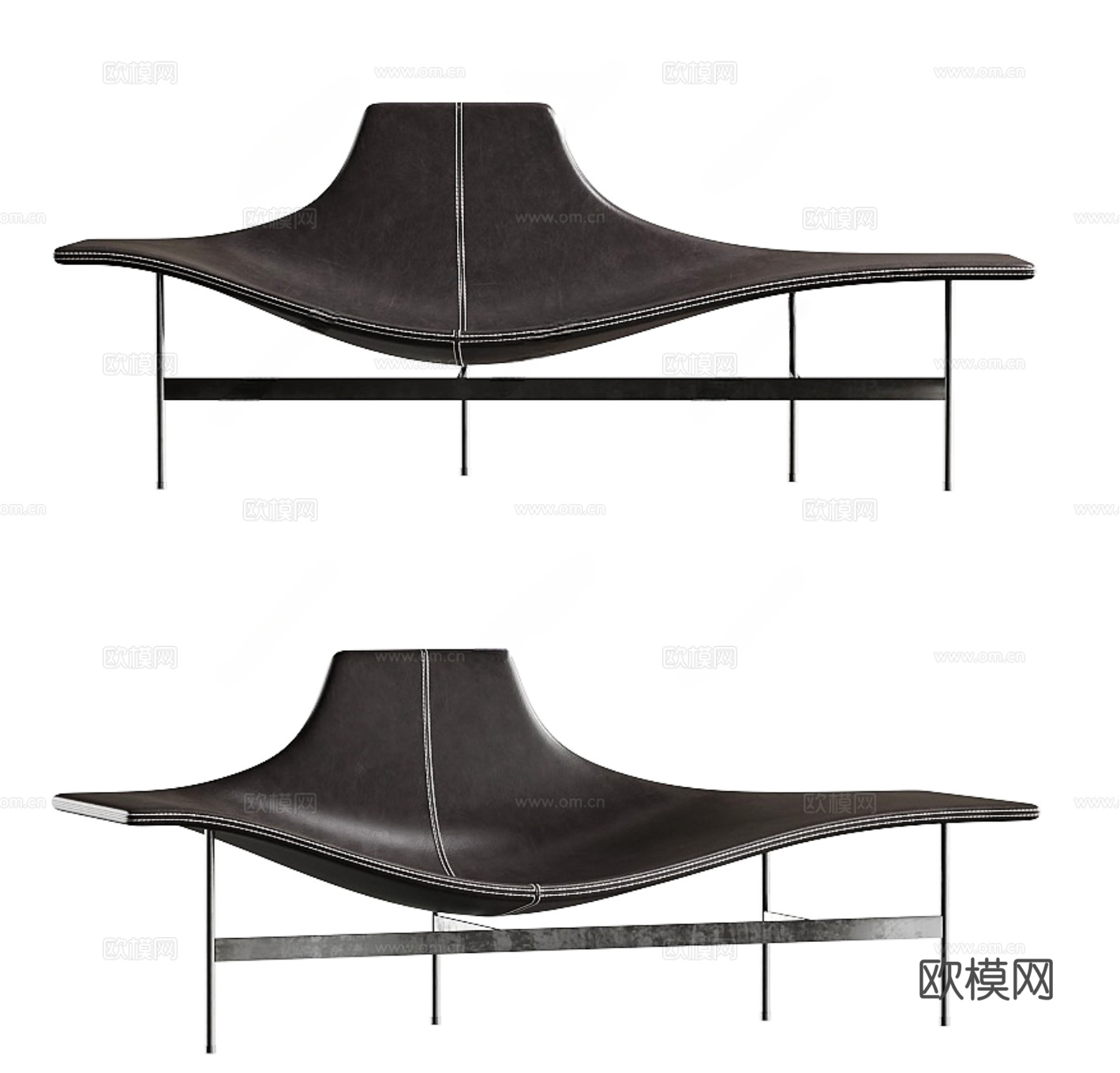 现代贵妃椅 沙发凳3d模型