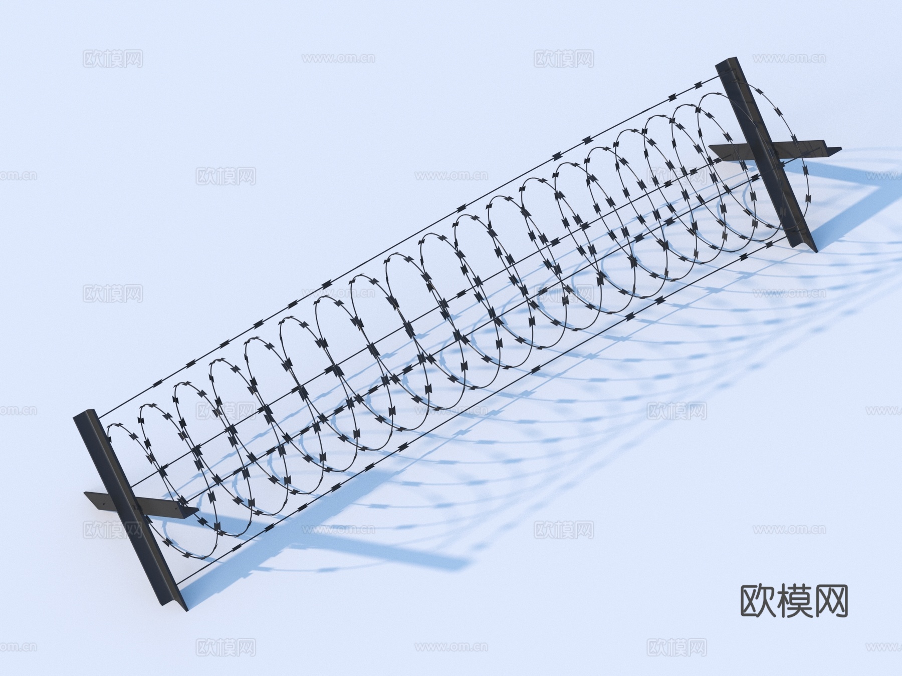 铁丝网 防御墙 铁丝墙3d模型