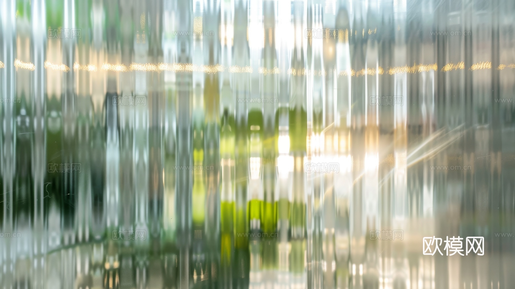 夹丝艺术玻璃幕墙隔断下载（渲染图5）