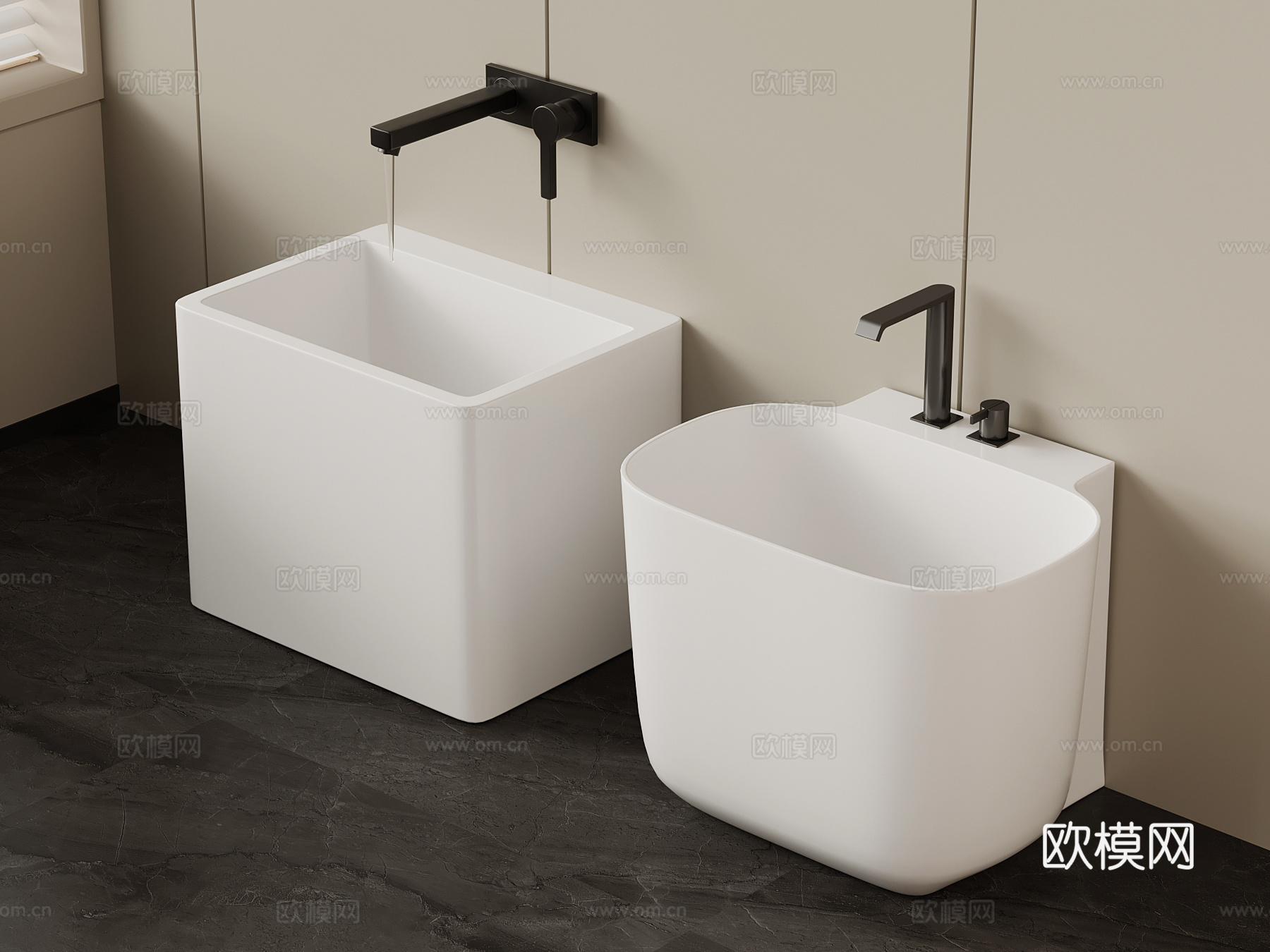 现代拖把池su模型