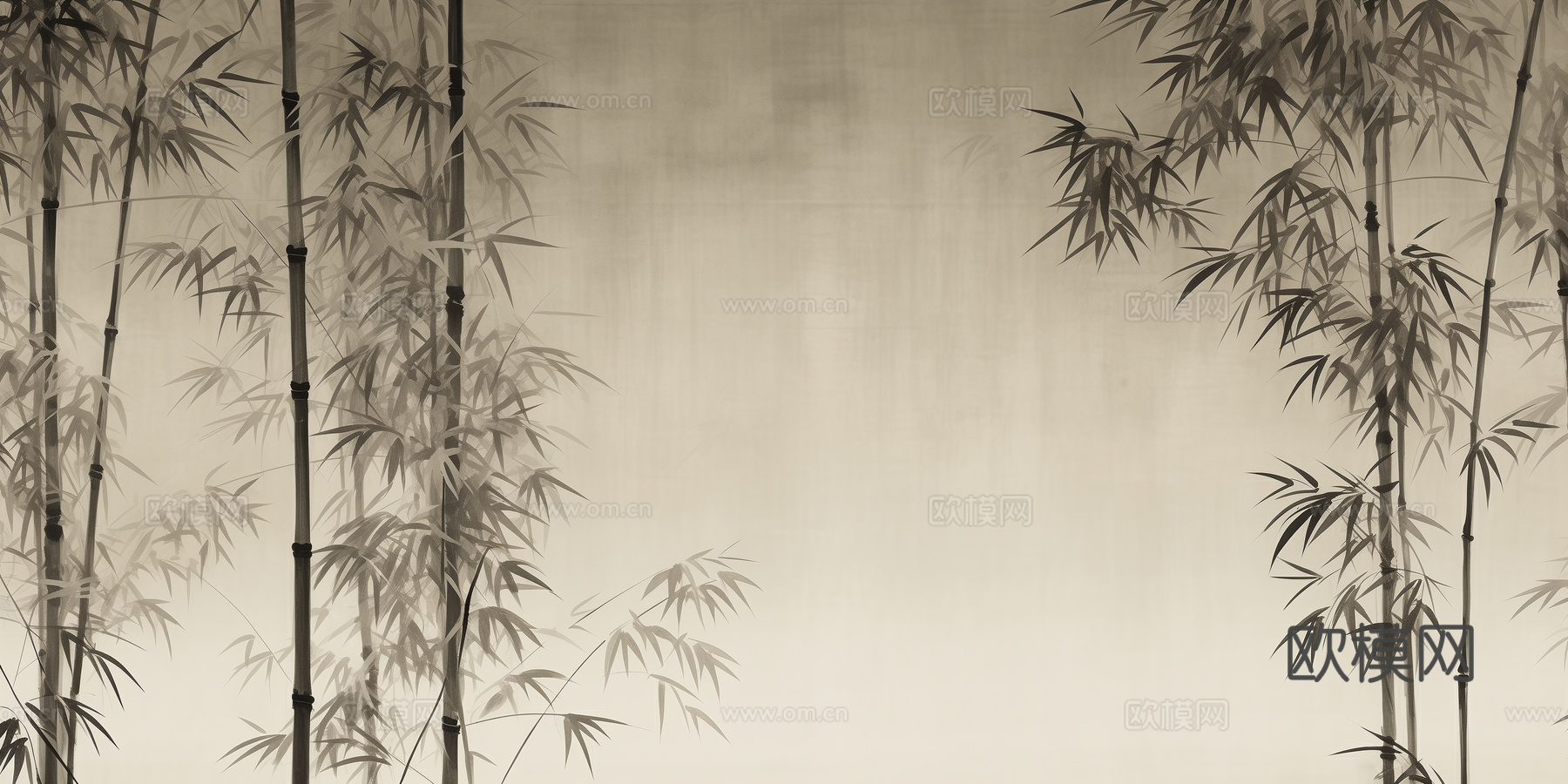 新中式禅意竹子壁纸贴图