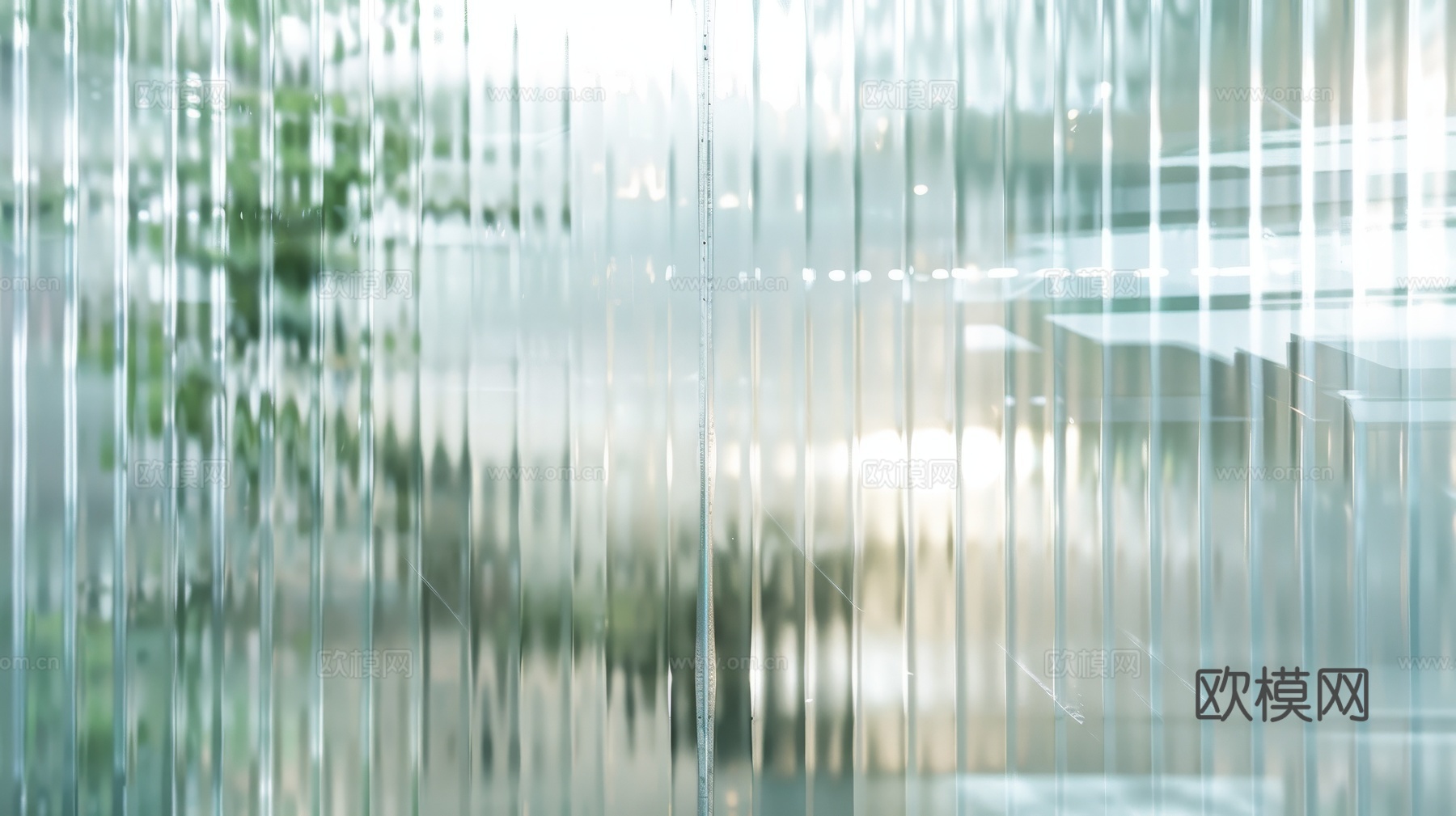 夹丝艺术玻璃幕墙隔断下载（渲染图3）