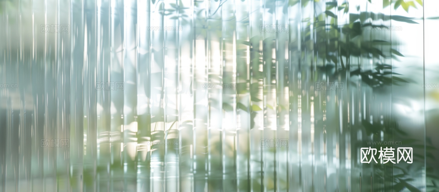 夹丝艺术玻璃幕墙隔断下载（渲染图2）