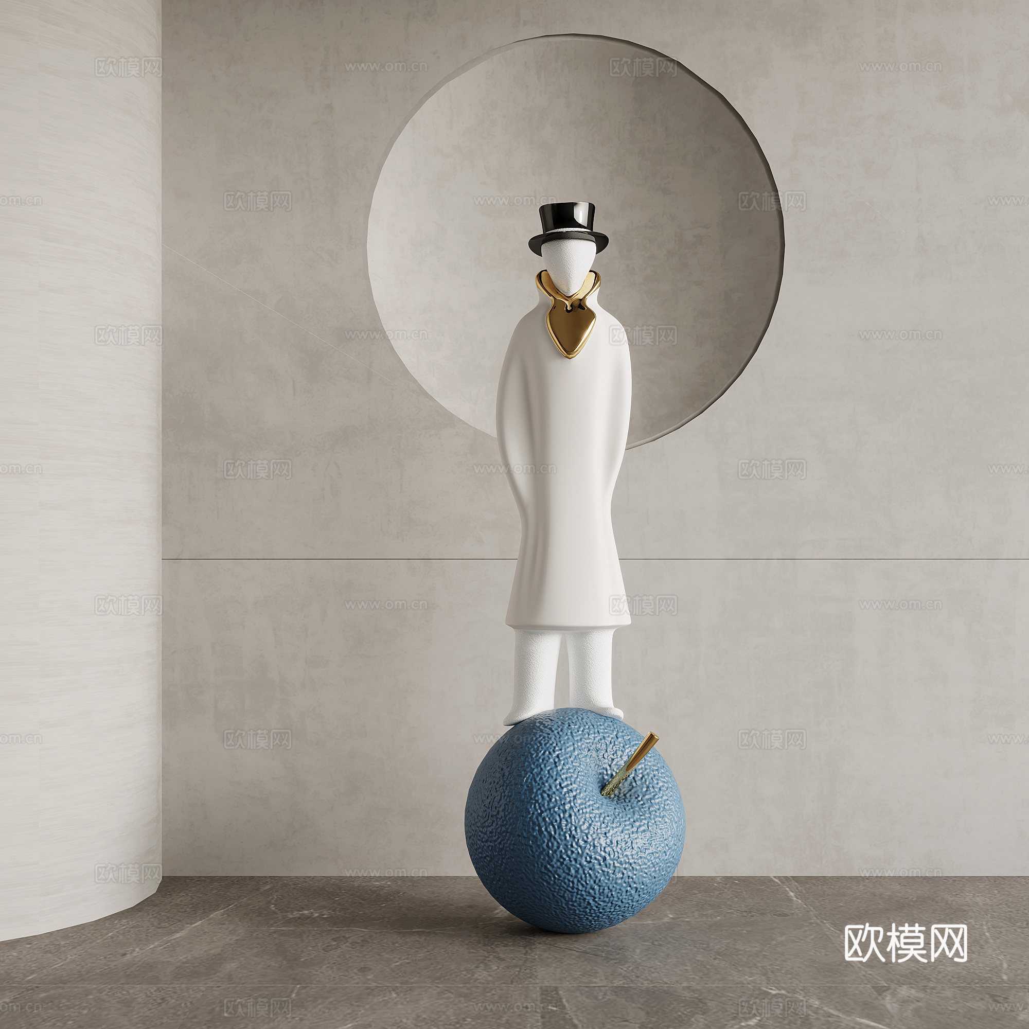 雕塑 现代人形雕塑 雕塑摆件 艺术装置su模型