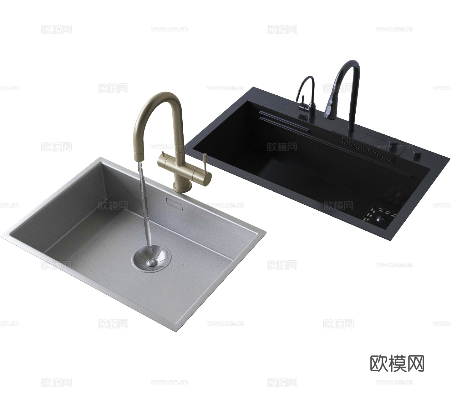 水槽 厨房水槽 洗菜盆 洗碗槽su模型