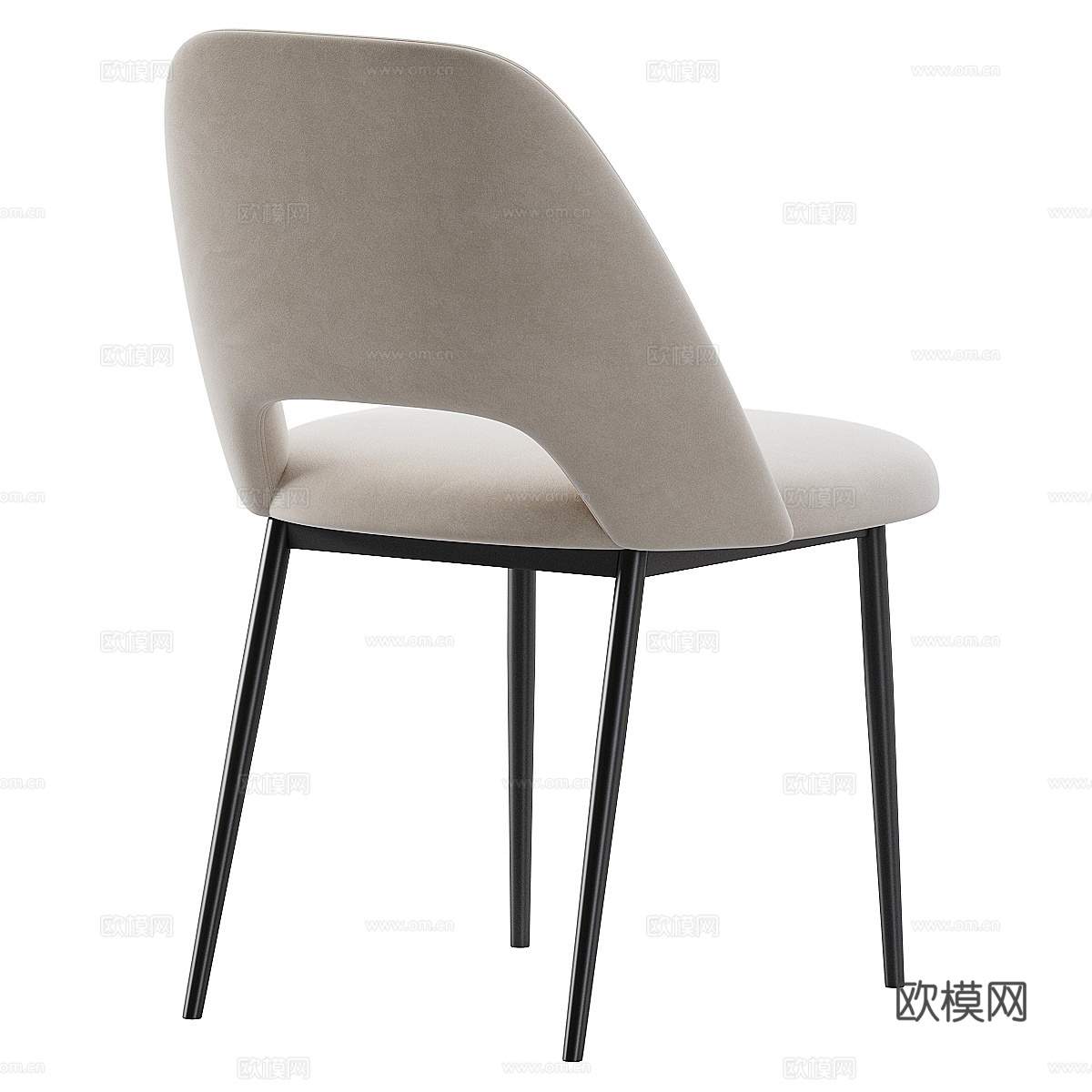 现代奶油风 Belmont 布艺餐椅3d模型