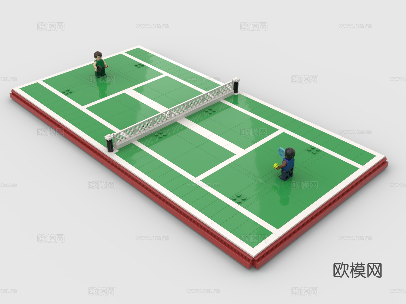 乐高 LEGO 玩具 积木 网球场 网球运动员3d模型