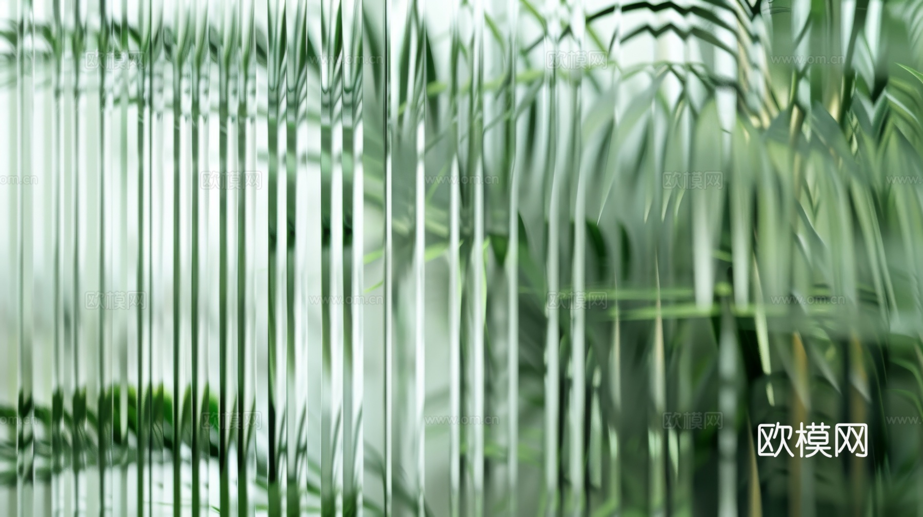 夹丝磨砂玻璃幕墙植物隔断