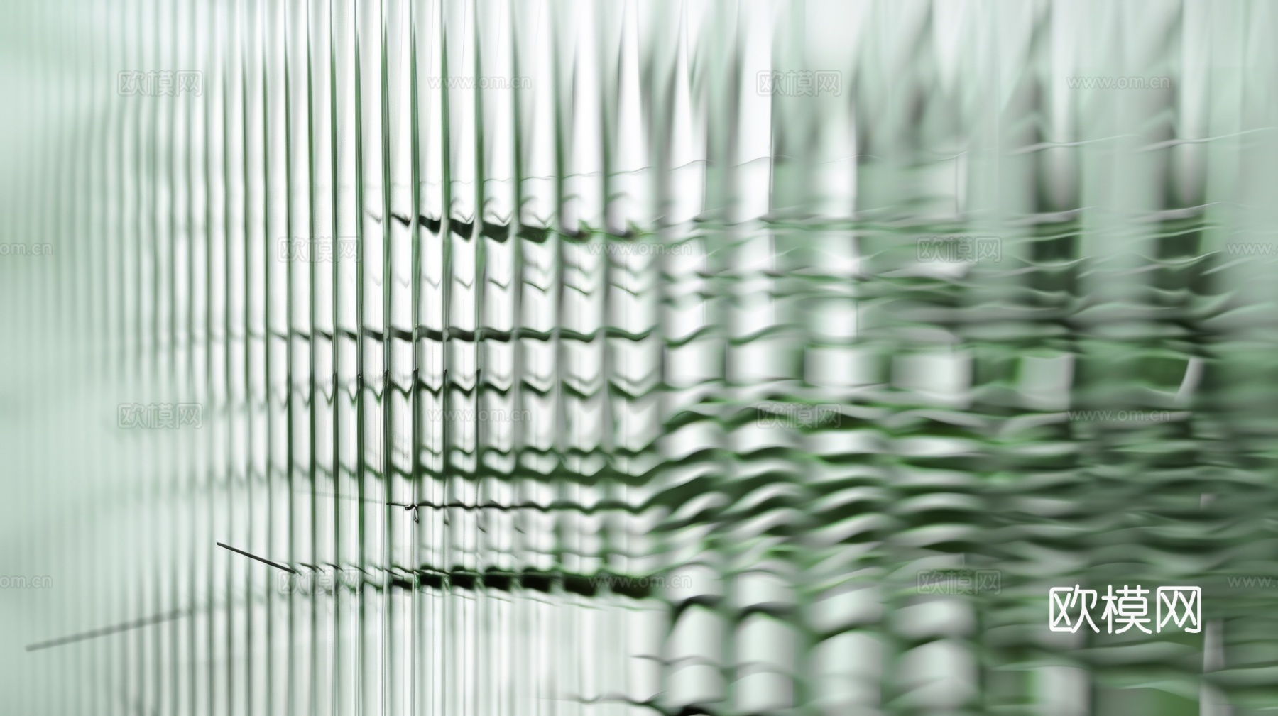 夹丝磨砂玻璃幕墙植物隔断下载（渲染图2）