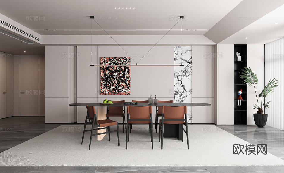現(xiàn)代餐廳3d模型下載