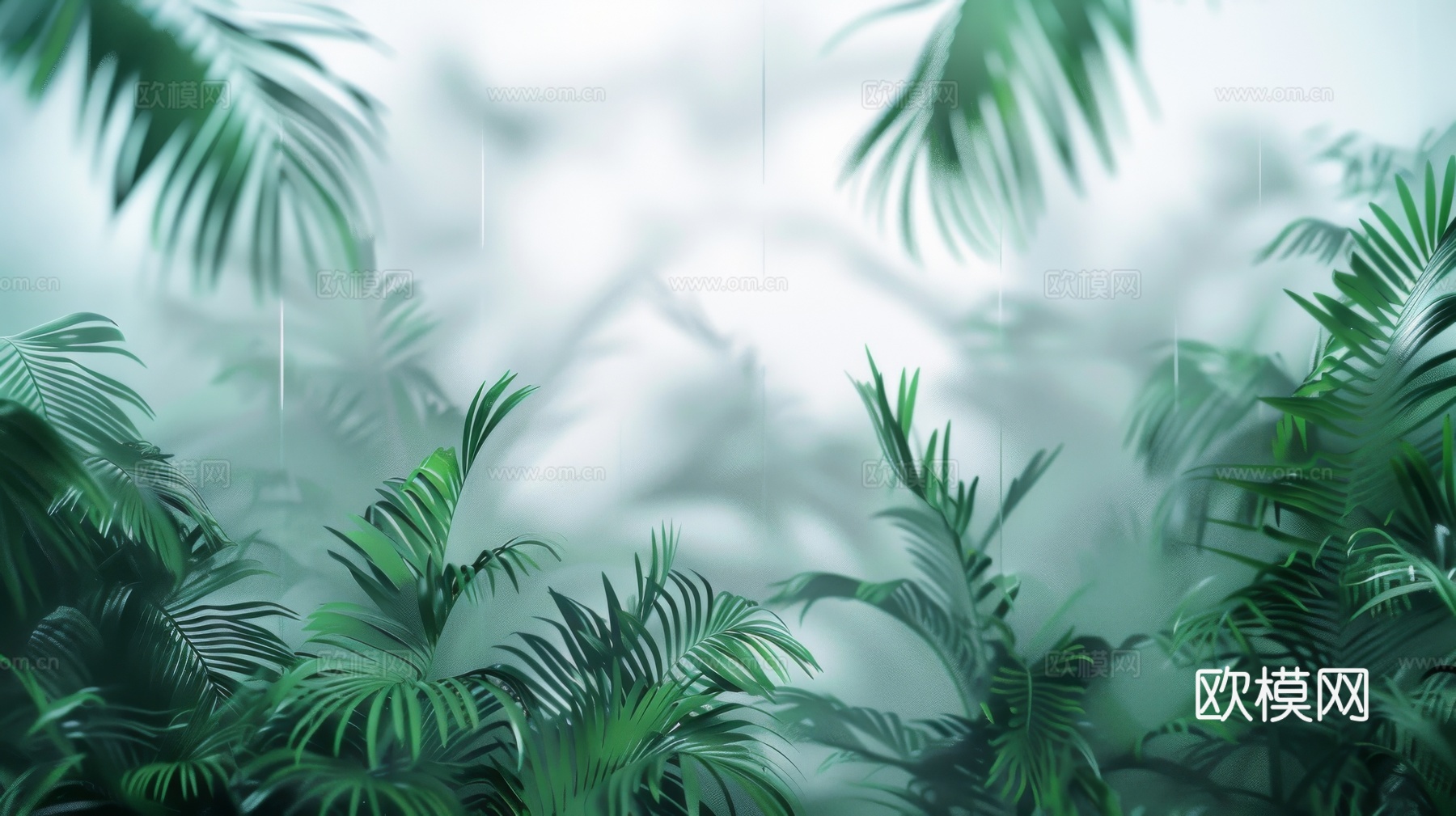 夹丝磨砂玻璃幕墙植物隔断