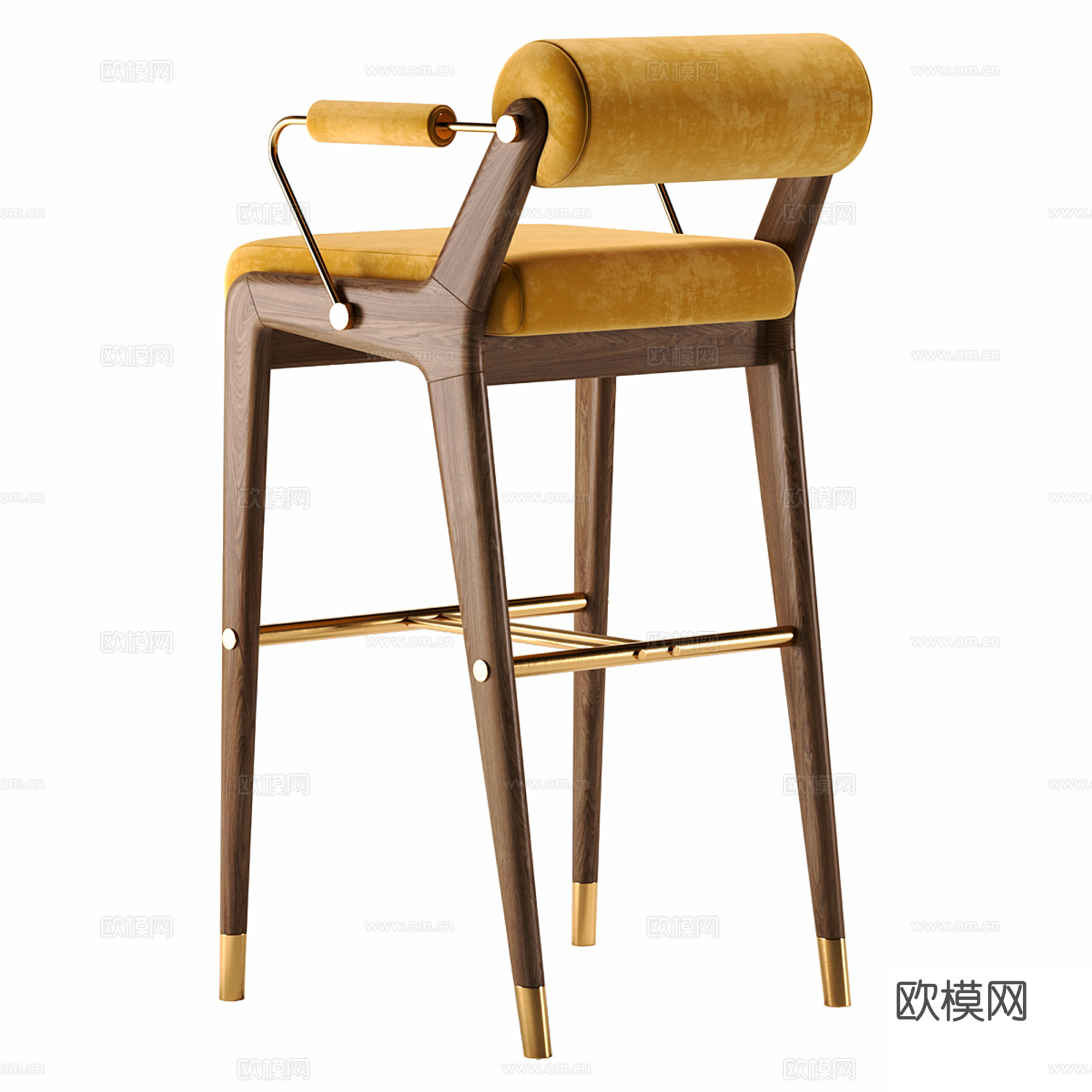 现代轻奢吧椅吧凳su模型