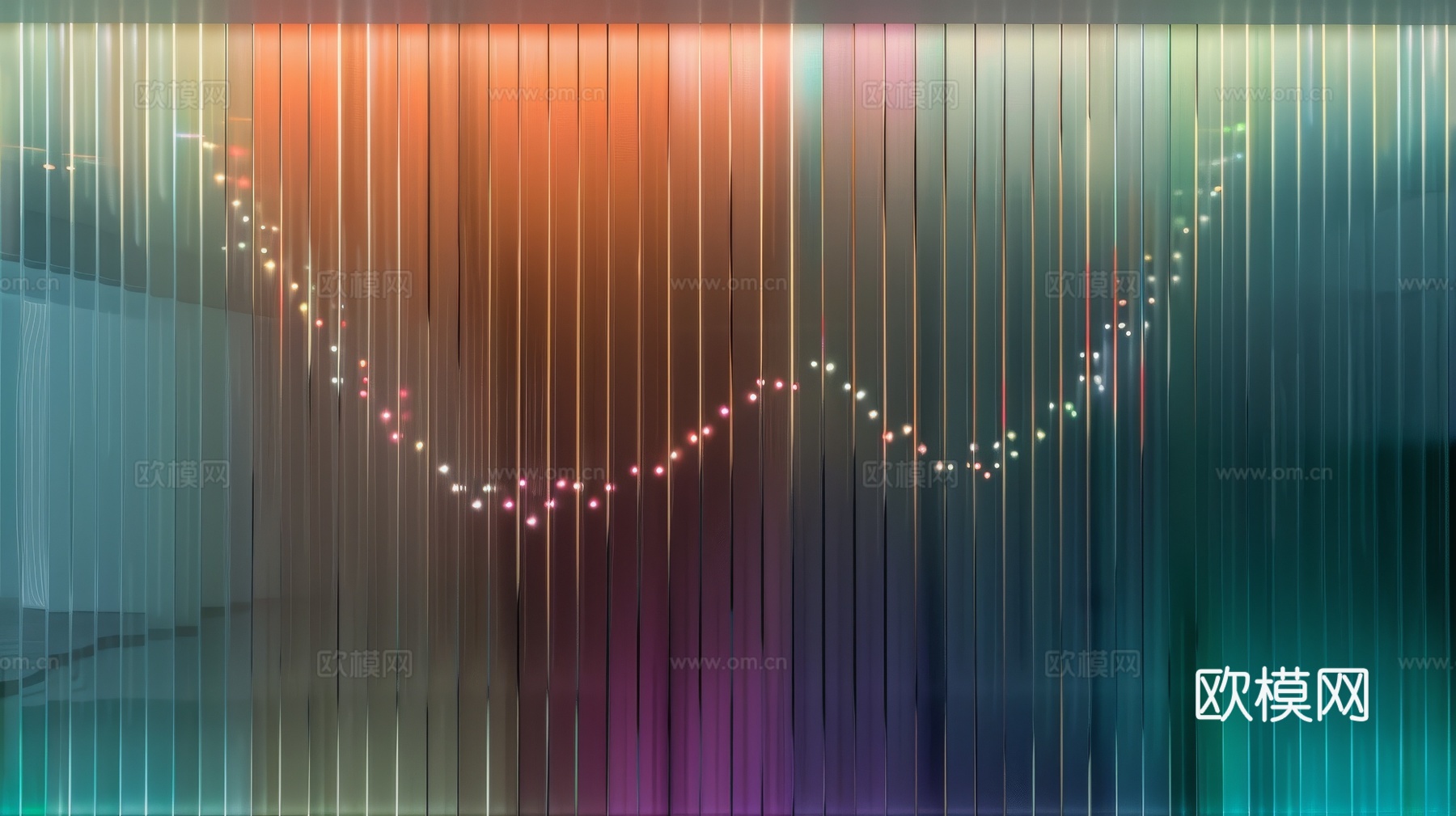 夹丝艺术玻璃幕墙隔断下载（渲染图3）