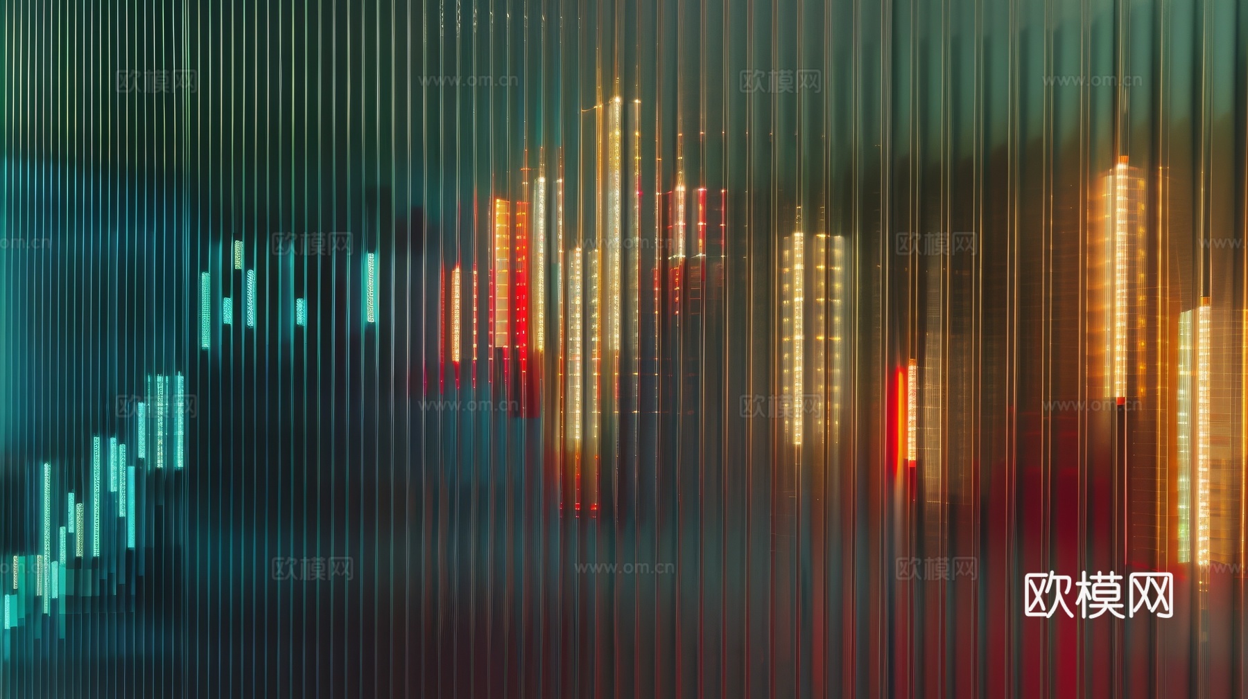 夹丝艺术玻璃幕墙隔断下载（渲染图7）