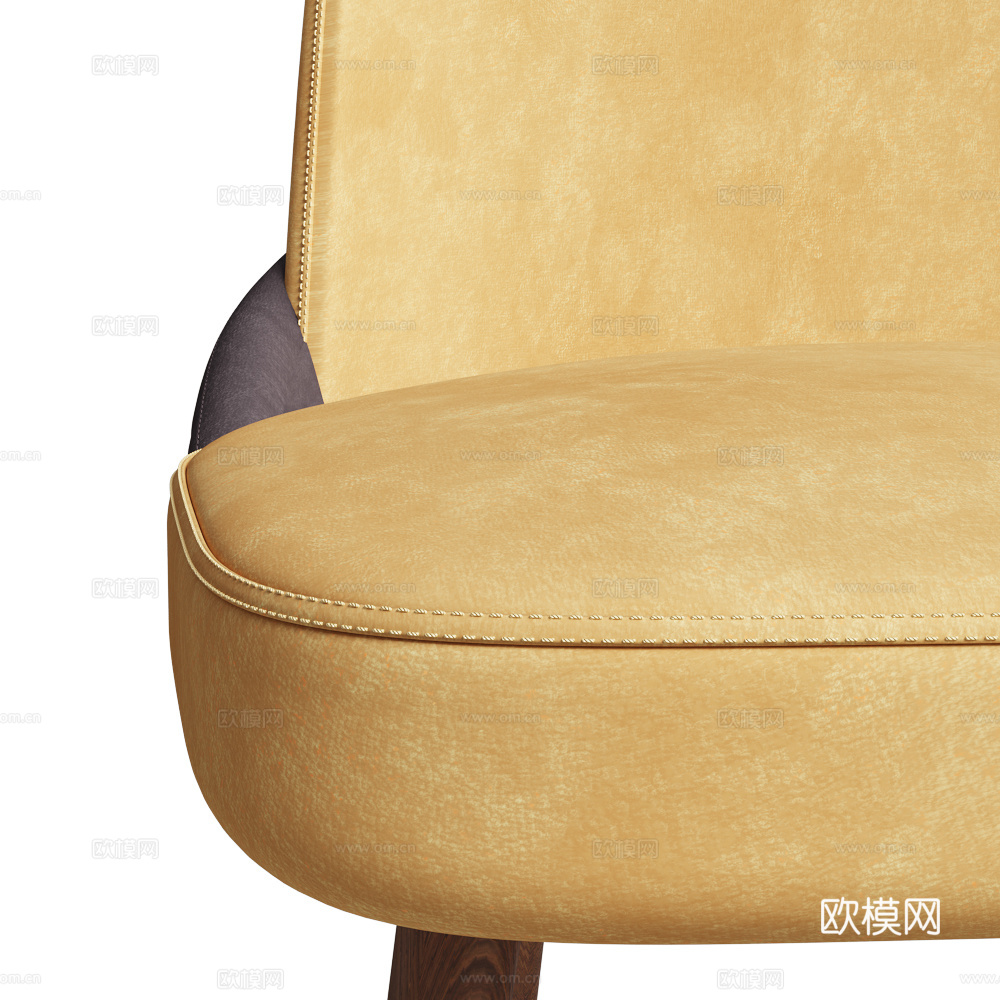 现代北欧原木餐椅3d模型