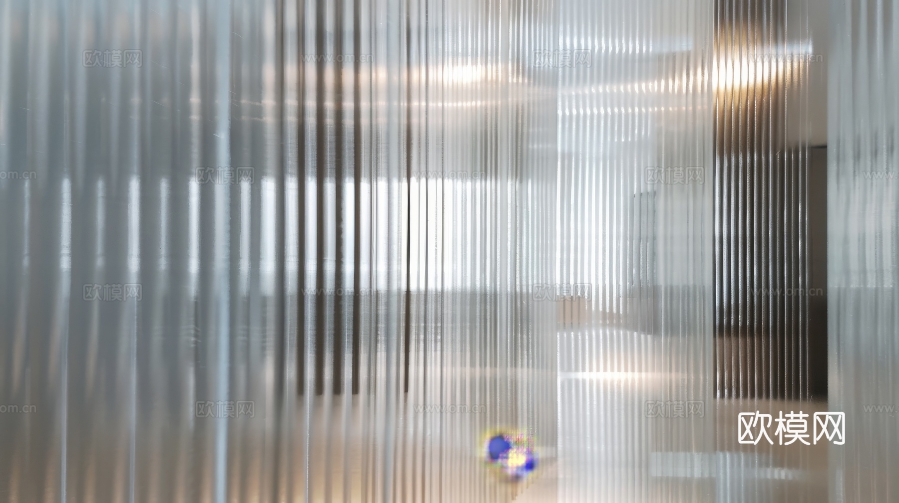 夹丝艺术玻璃幕墙隔断下载（渲染图2）