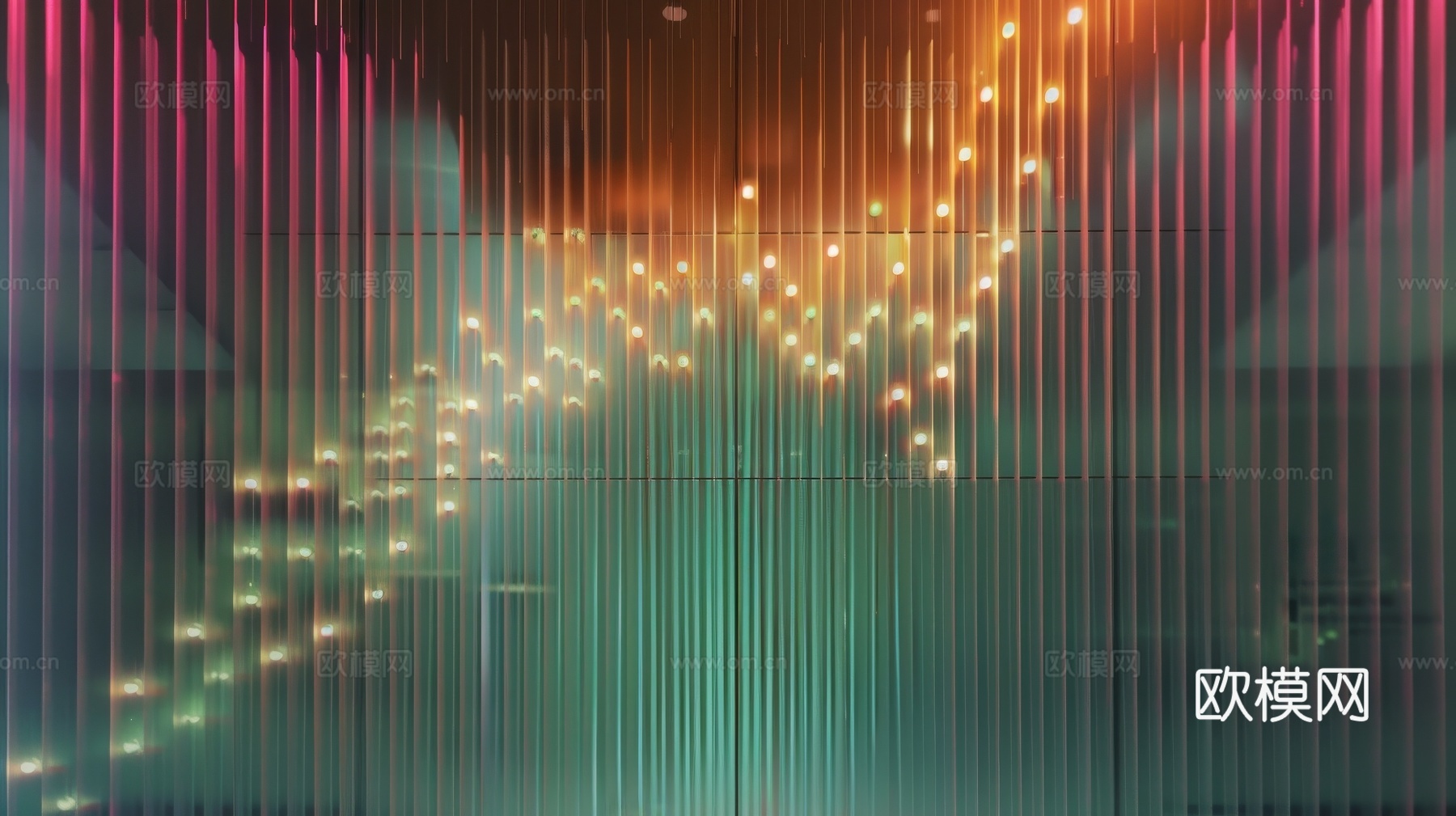 夹丝艺术玻璃幕墙隔断下载（渲染图6）