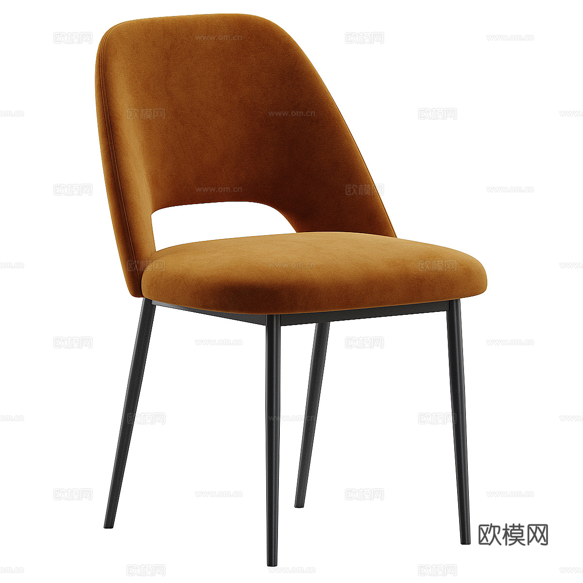 现代奶油风 Belmont 布艺餐椅3d模型