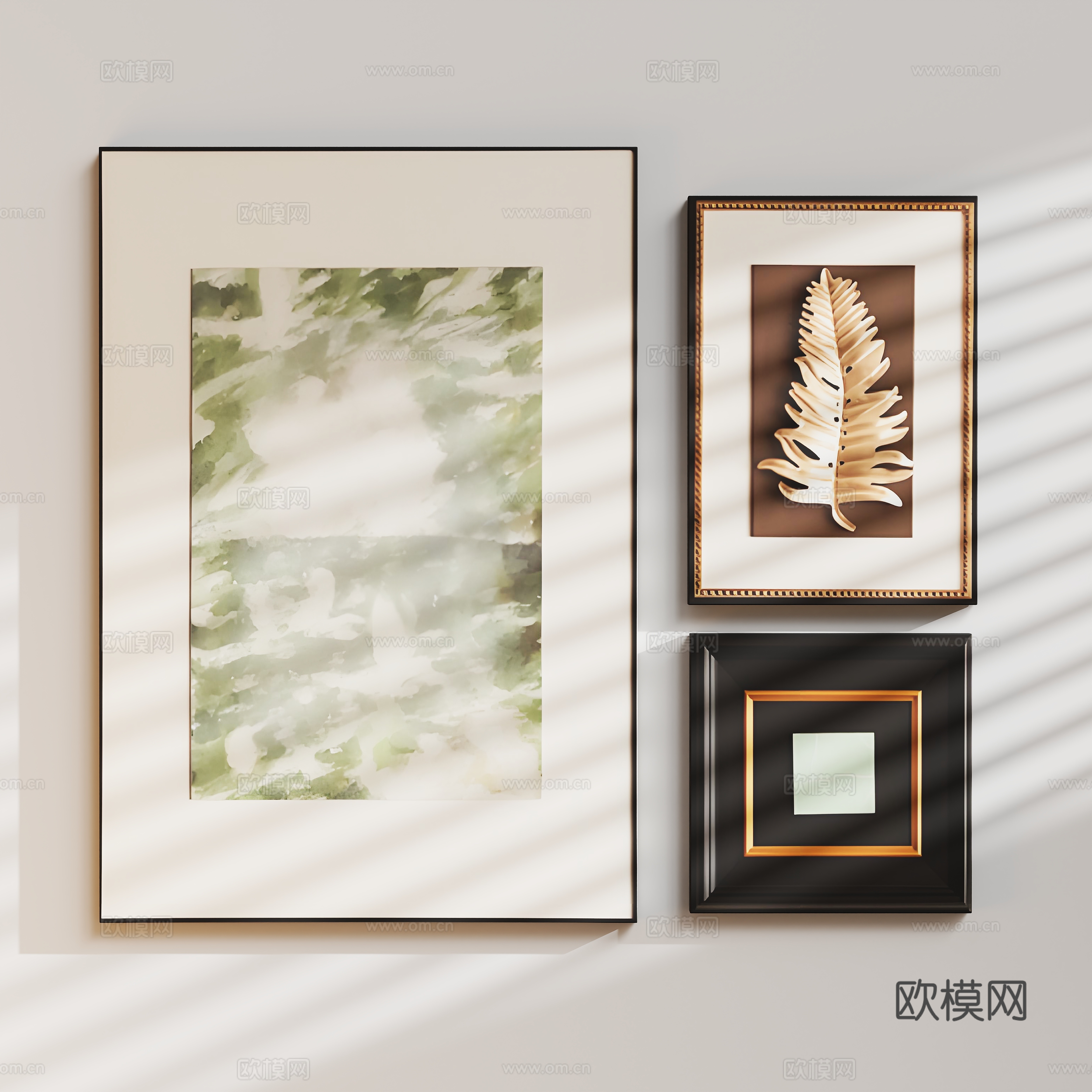 现代艺术挂画组合su模型