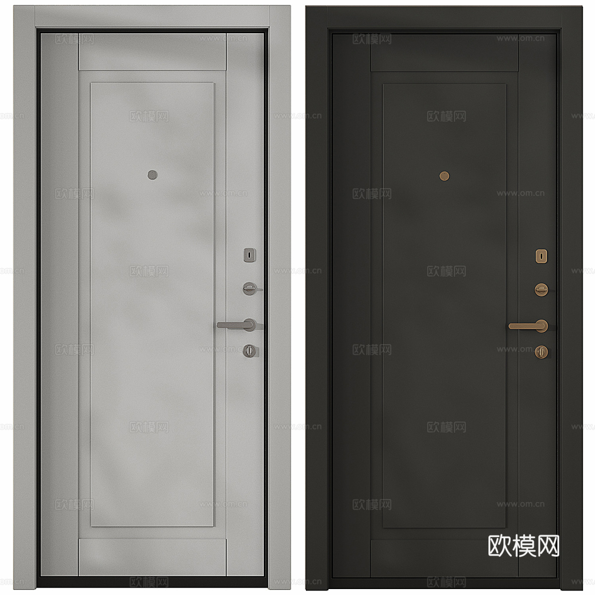 现代意式入户门 防盗门3d模型