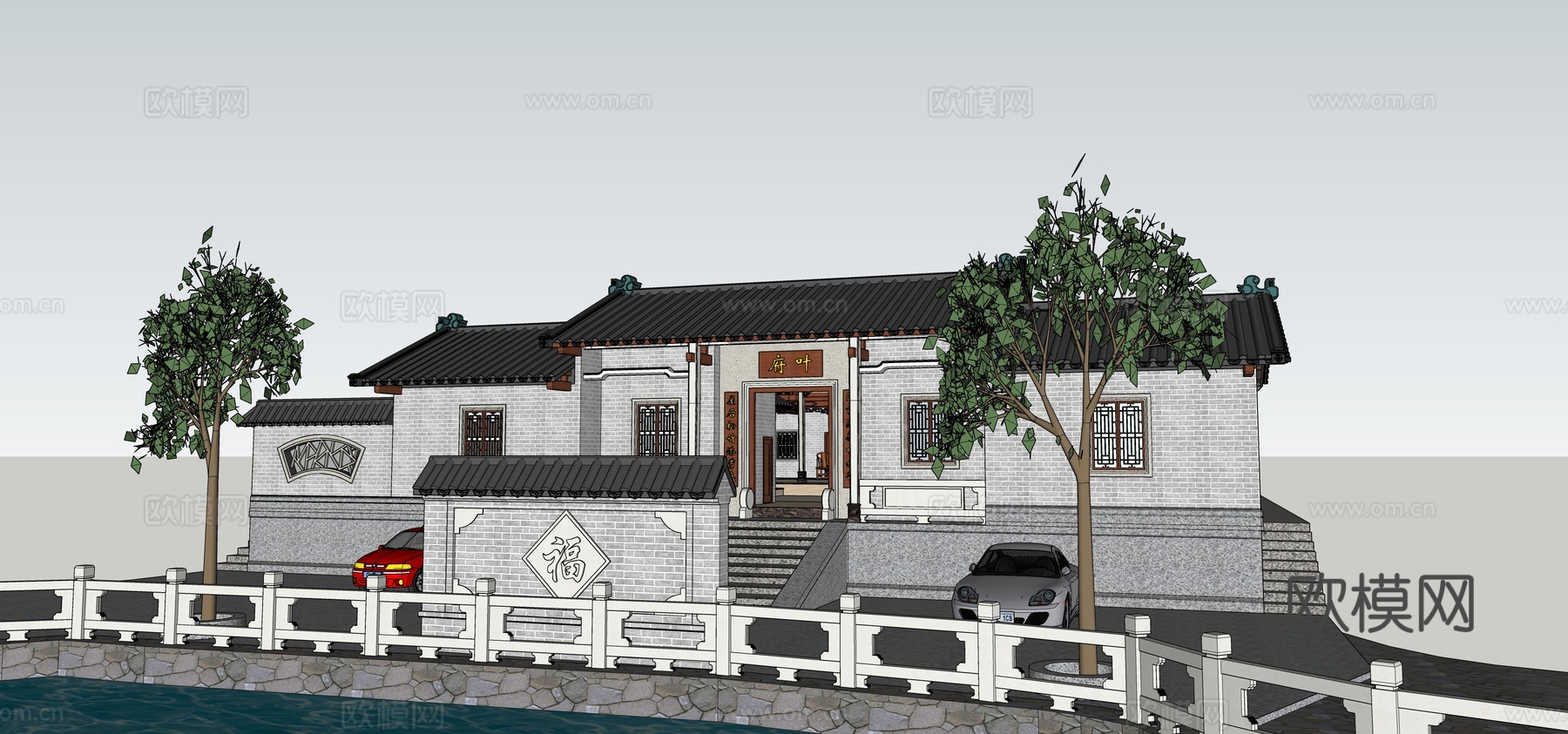 古代祠堂古苗寺庙古建筑su模型