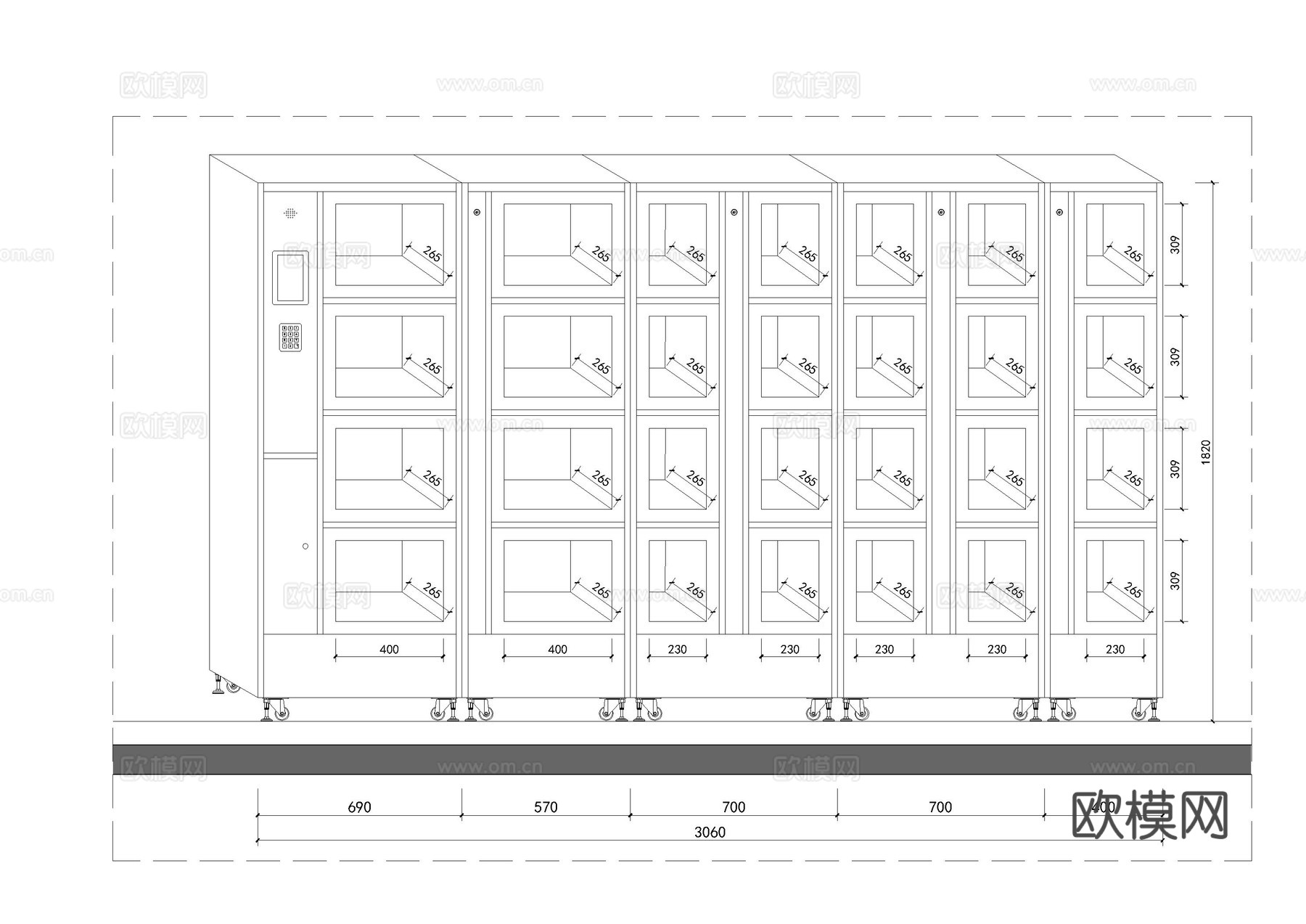 吧椅取茶柜图库cad施工图