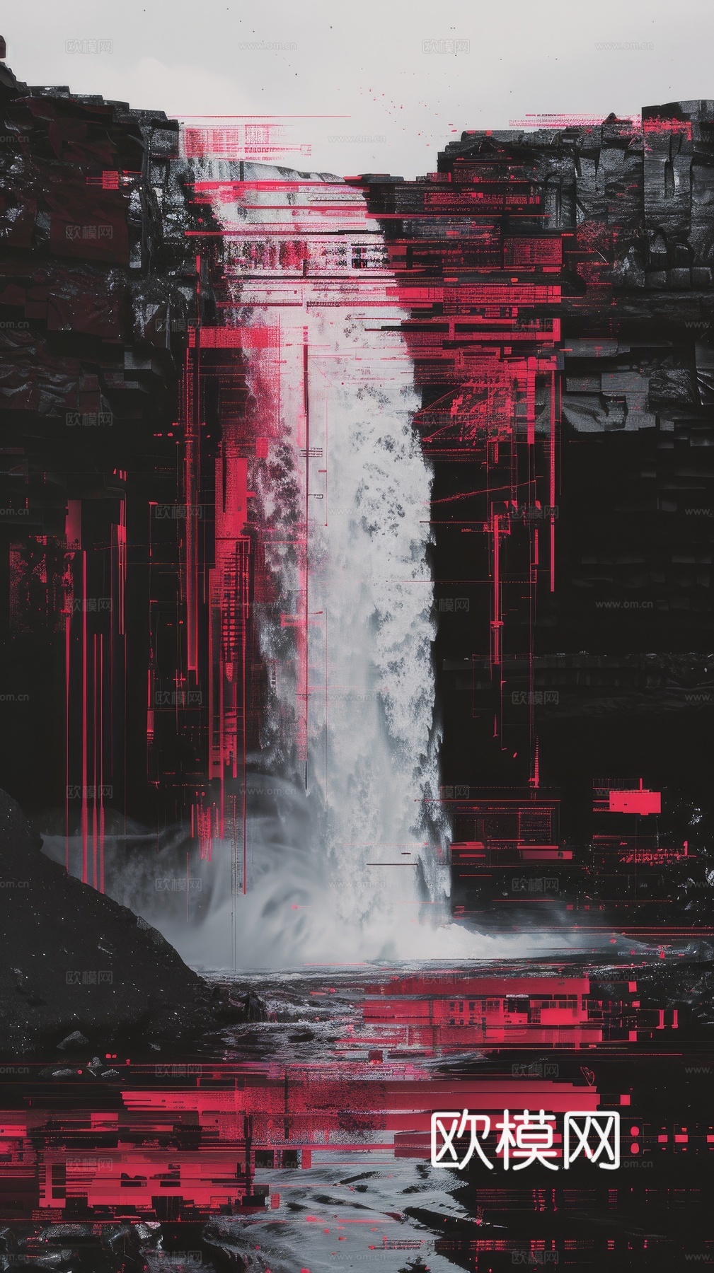 高清新款抽象装饰挂画下载（渲染图1）