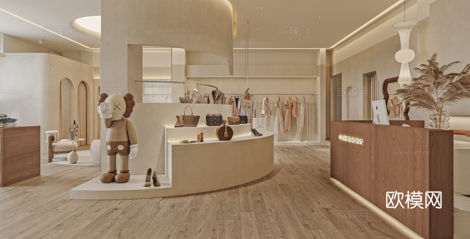 侘寂风服装店su模型