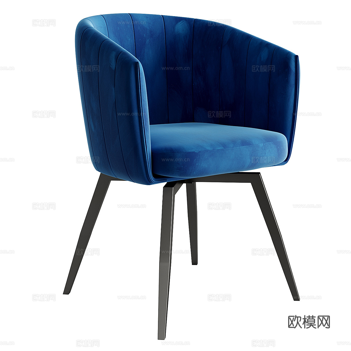 现代意式布艺餐椅3d模型