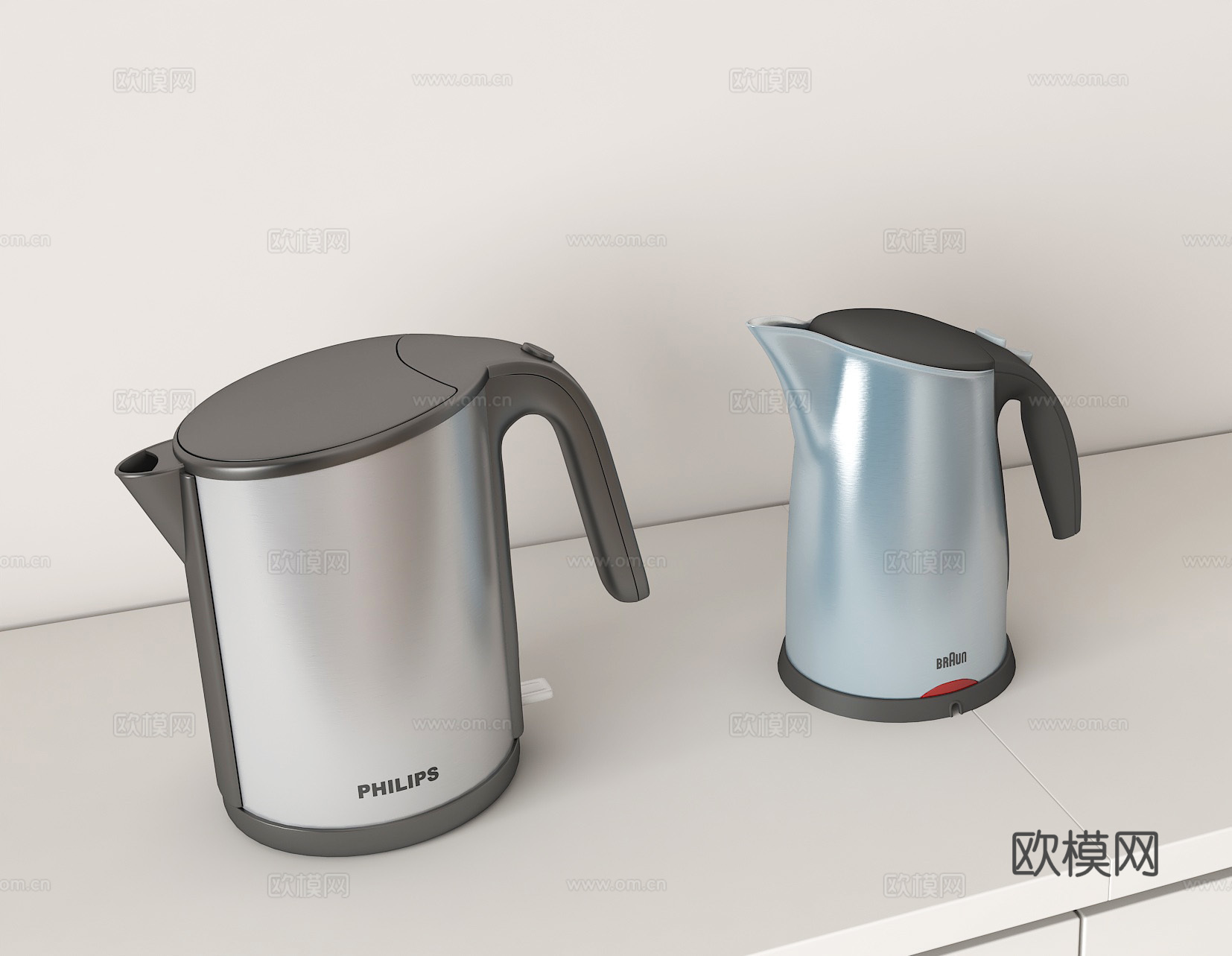 厨房小家电 不锈钢电水壶 现代厨房用品  保温电水壶3d模型