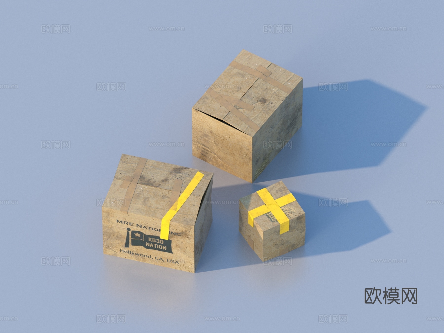 箱子 纸箱子 纸皮箱3d模型