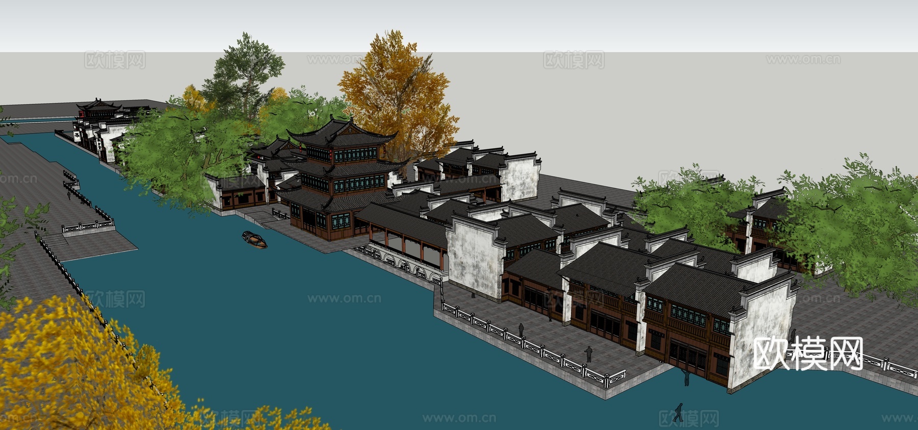 古代古庙古街道古建筑寺庙宗祠祠堂su模型