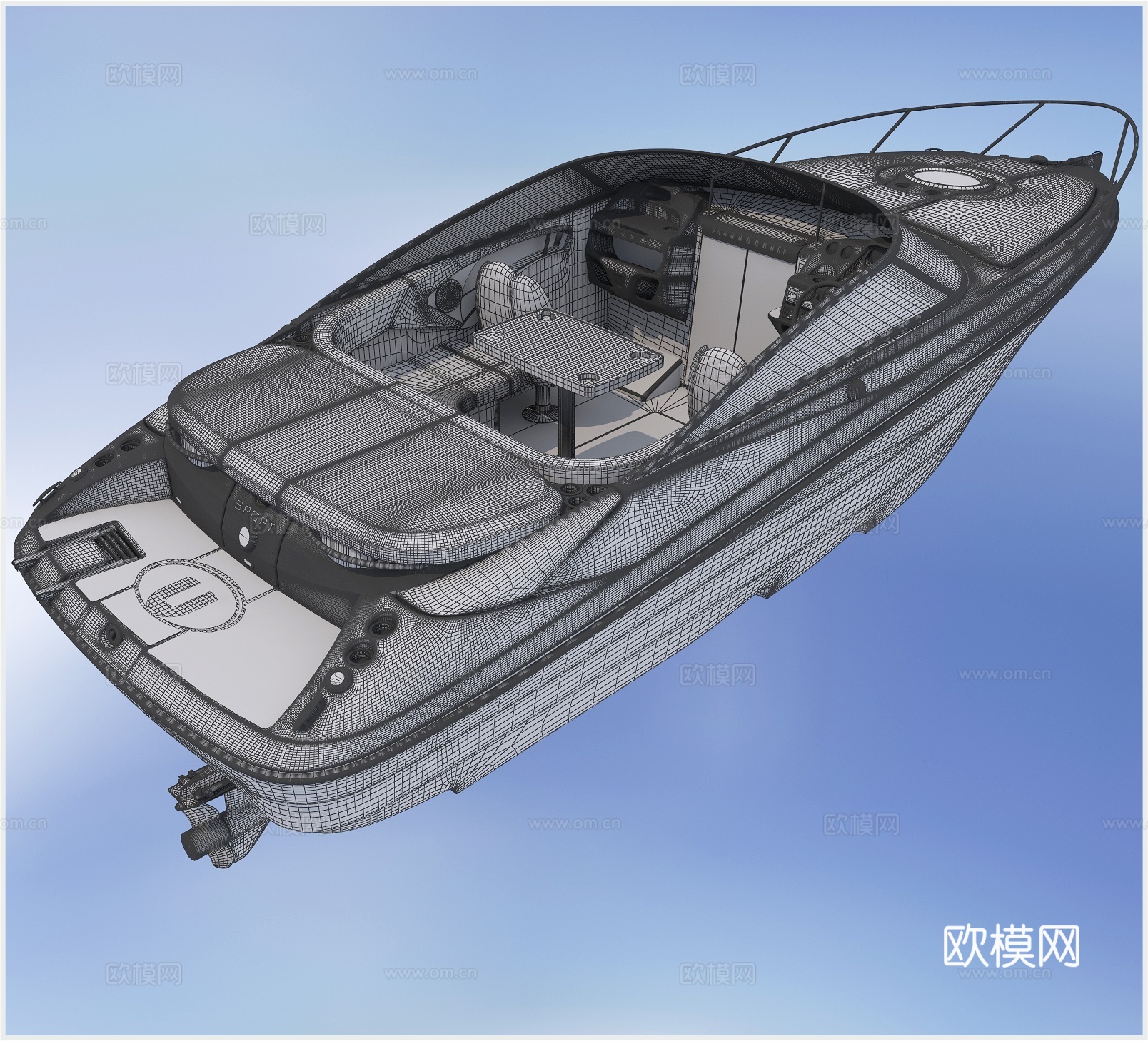 现代快艇 快艇3d模型