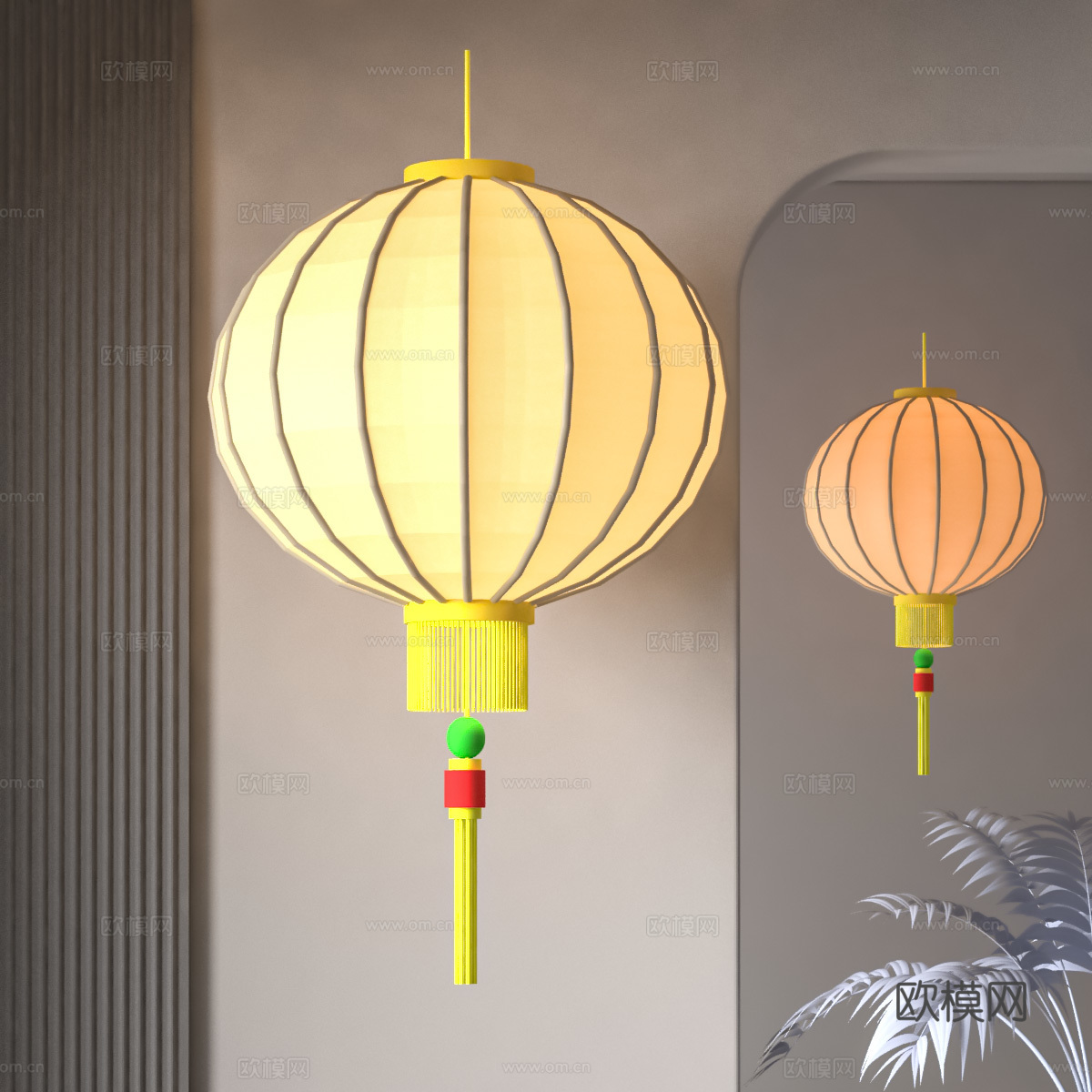 现代灯笼su模型