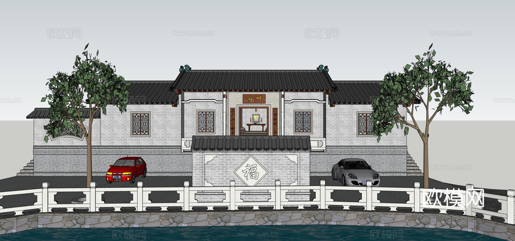 古代祠堂古苗寺庙古建筑su模型