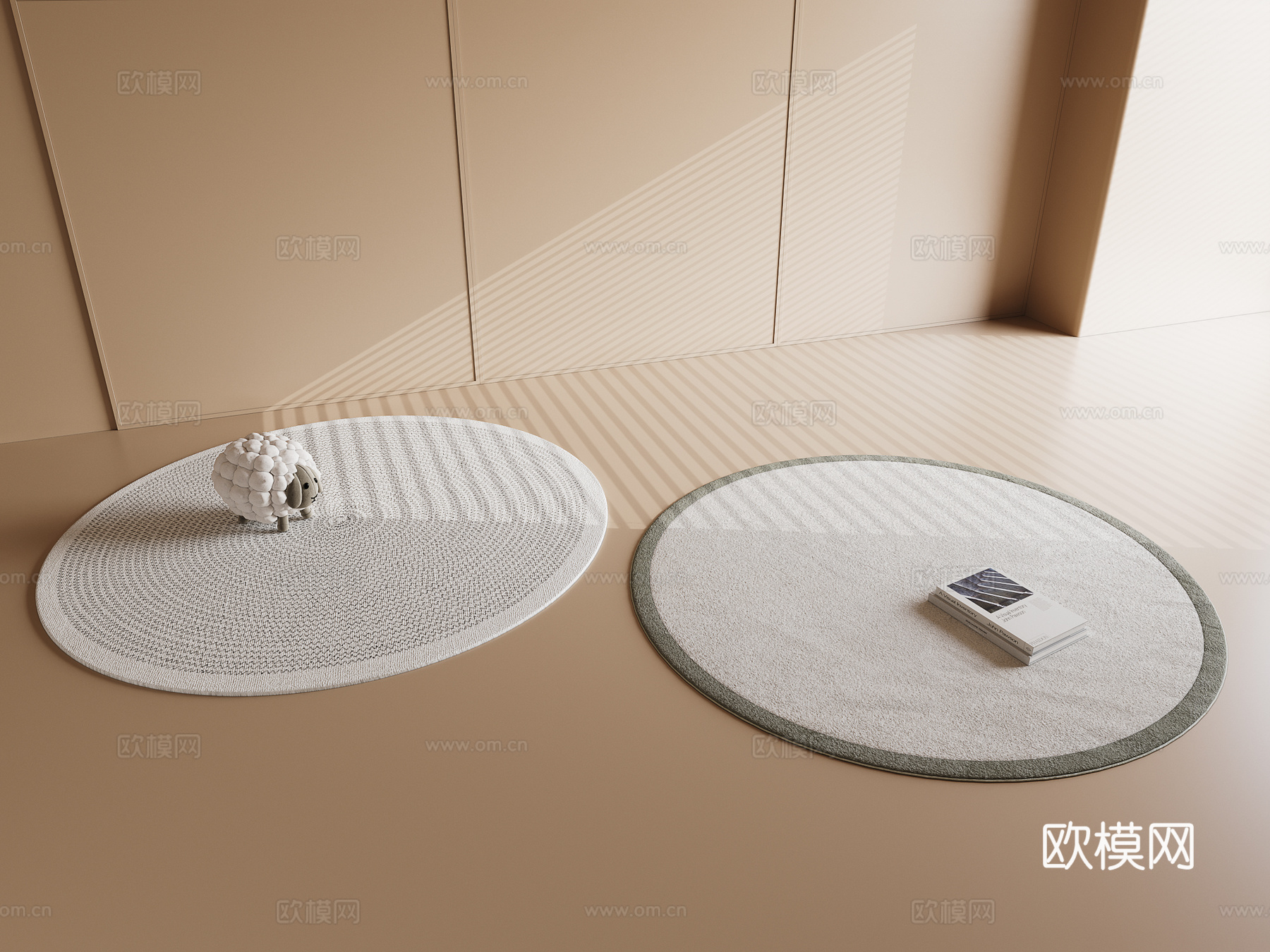 现代圆形地毯3d模型
