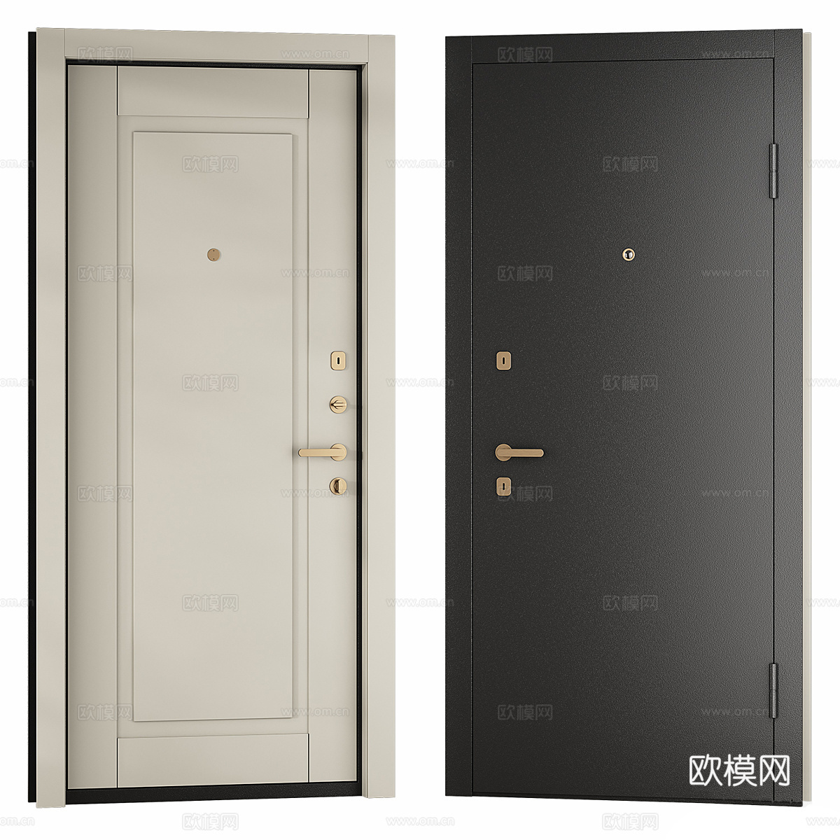 现代意式入户门 防盗门3d模型