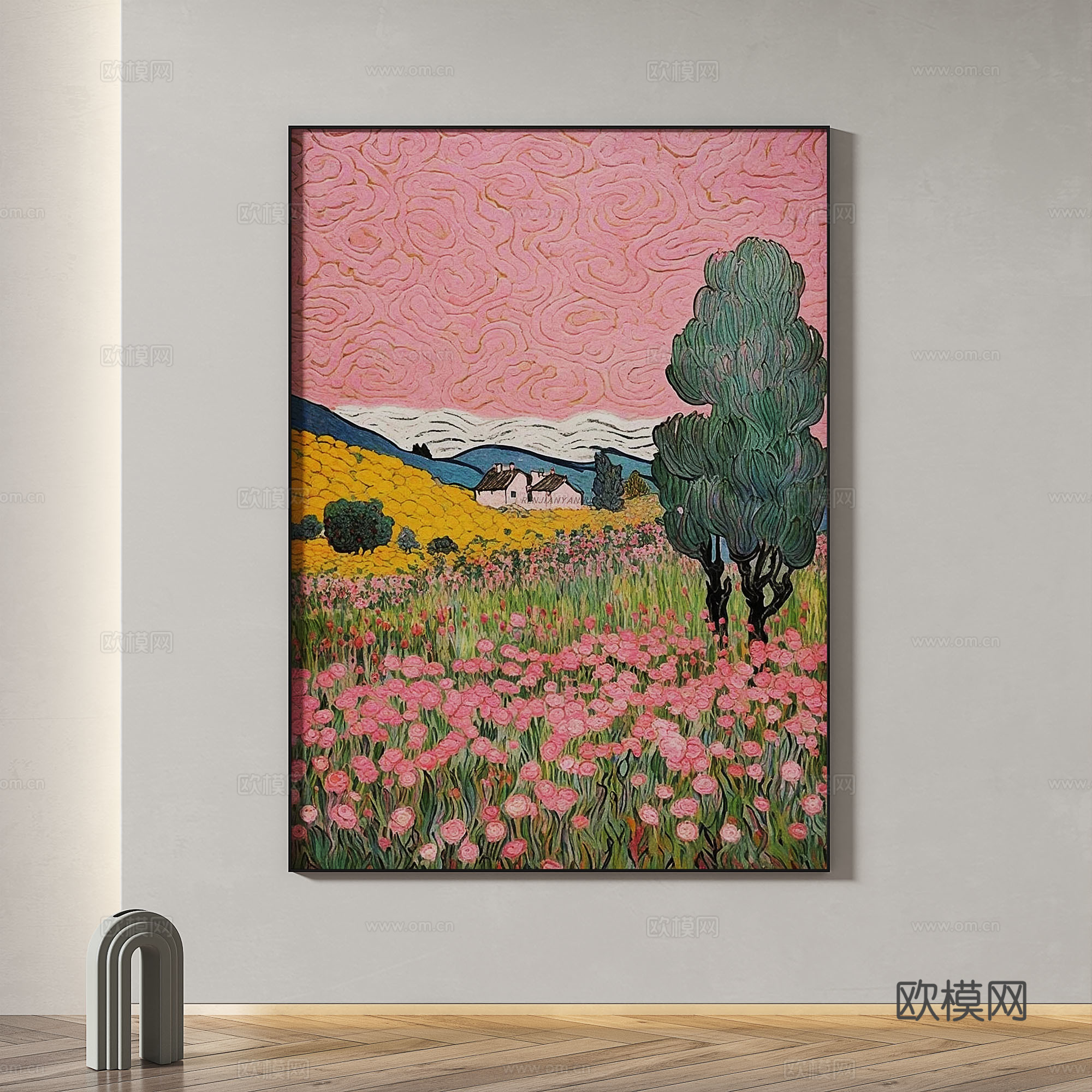 现代，简约，抽象，轻奢，复古，装饰画3d模型