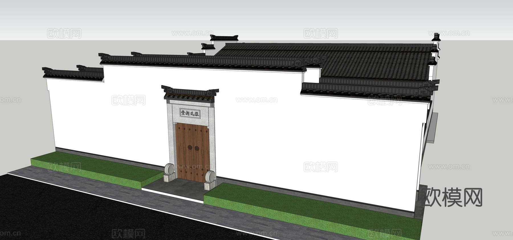 古代祠堂古苗寺庙古建筑su模型