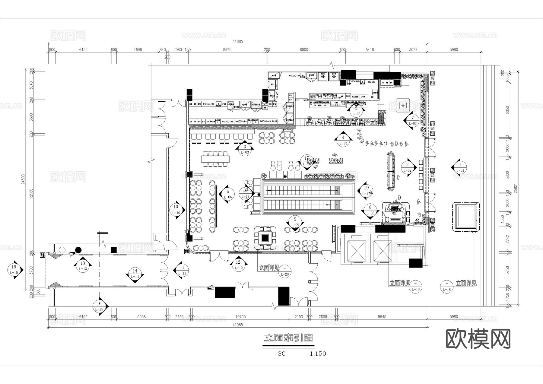 奈雪奶茶店施工图cad施工图