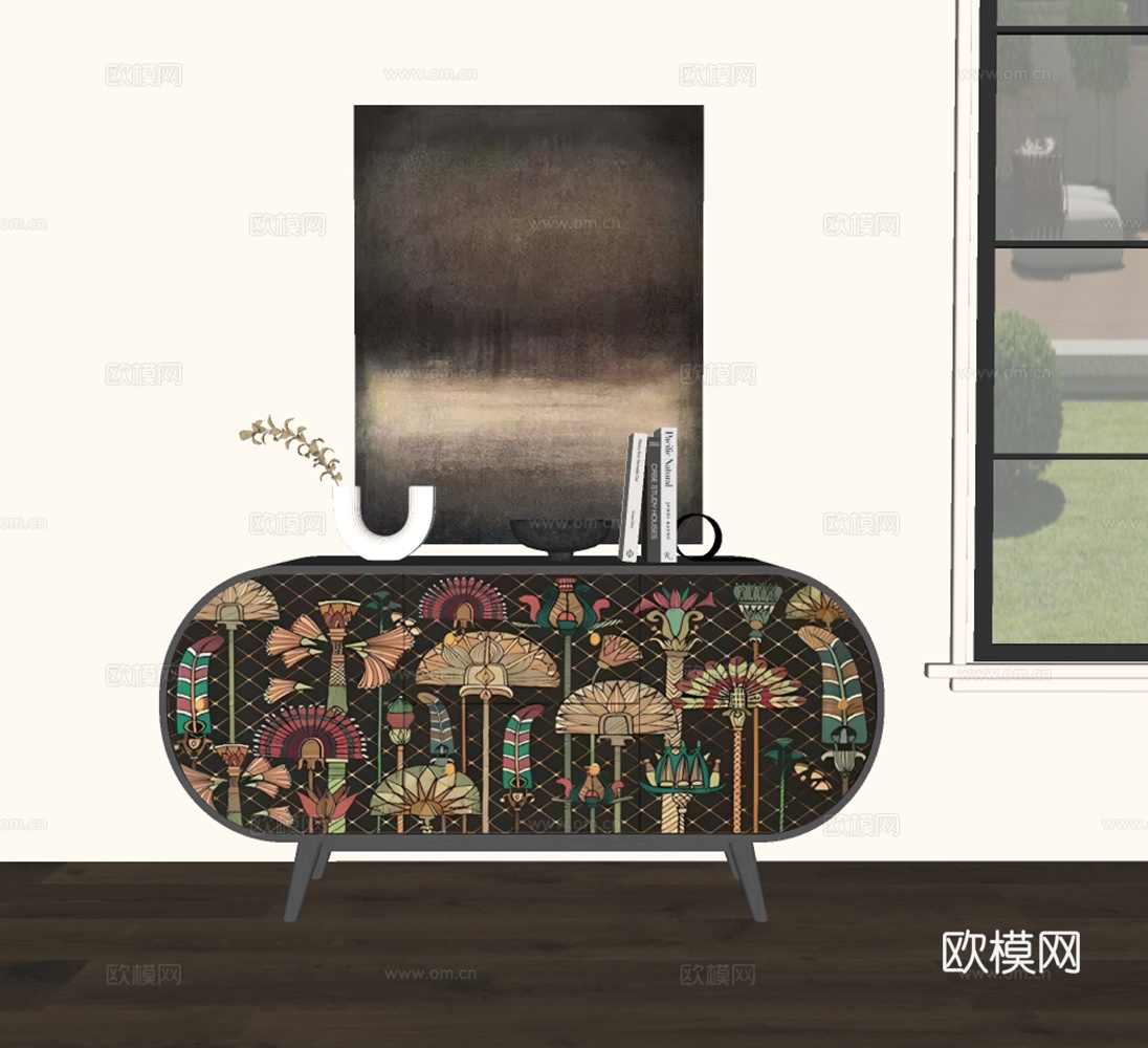 法式复古玄关柜su模型