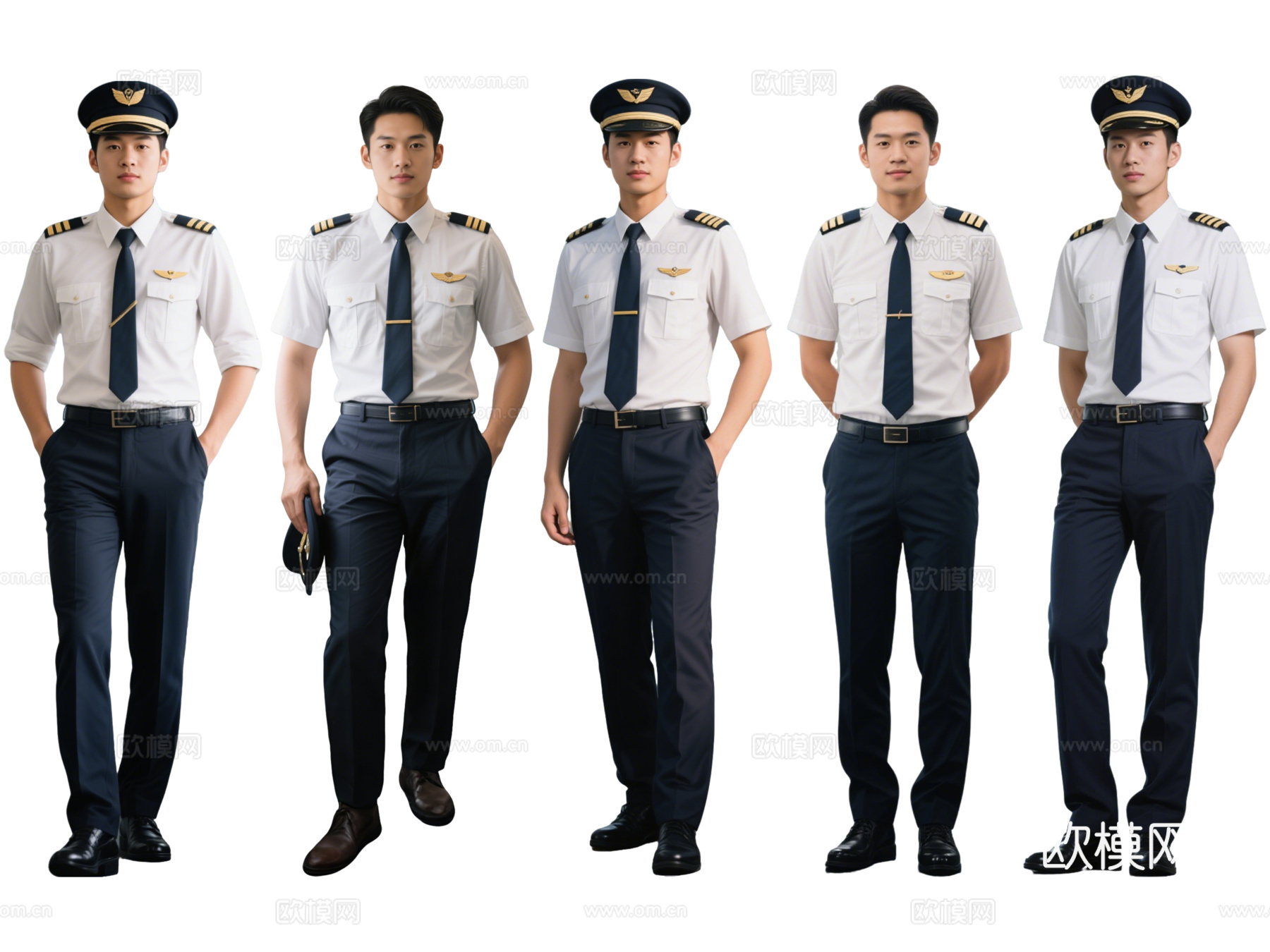 PS免抠现代人物 空少 乘务人员 空乘人员 航空机长