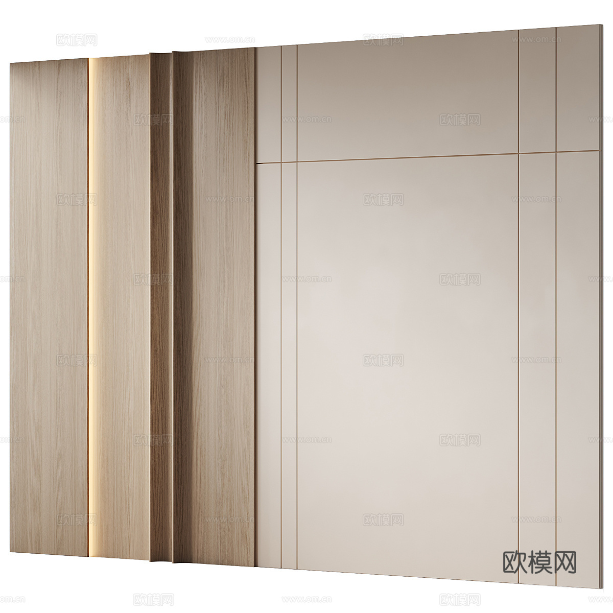 现代极简沙发背景墙3d模型