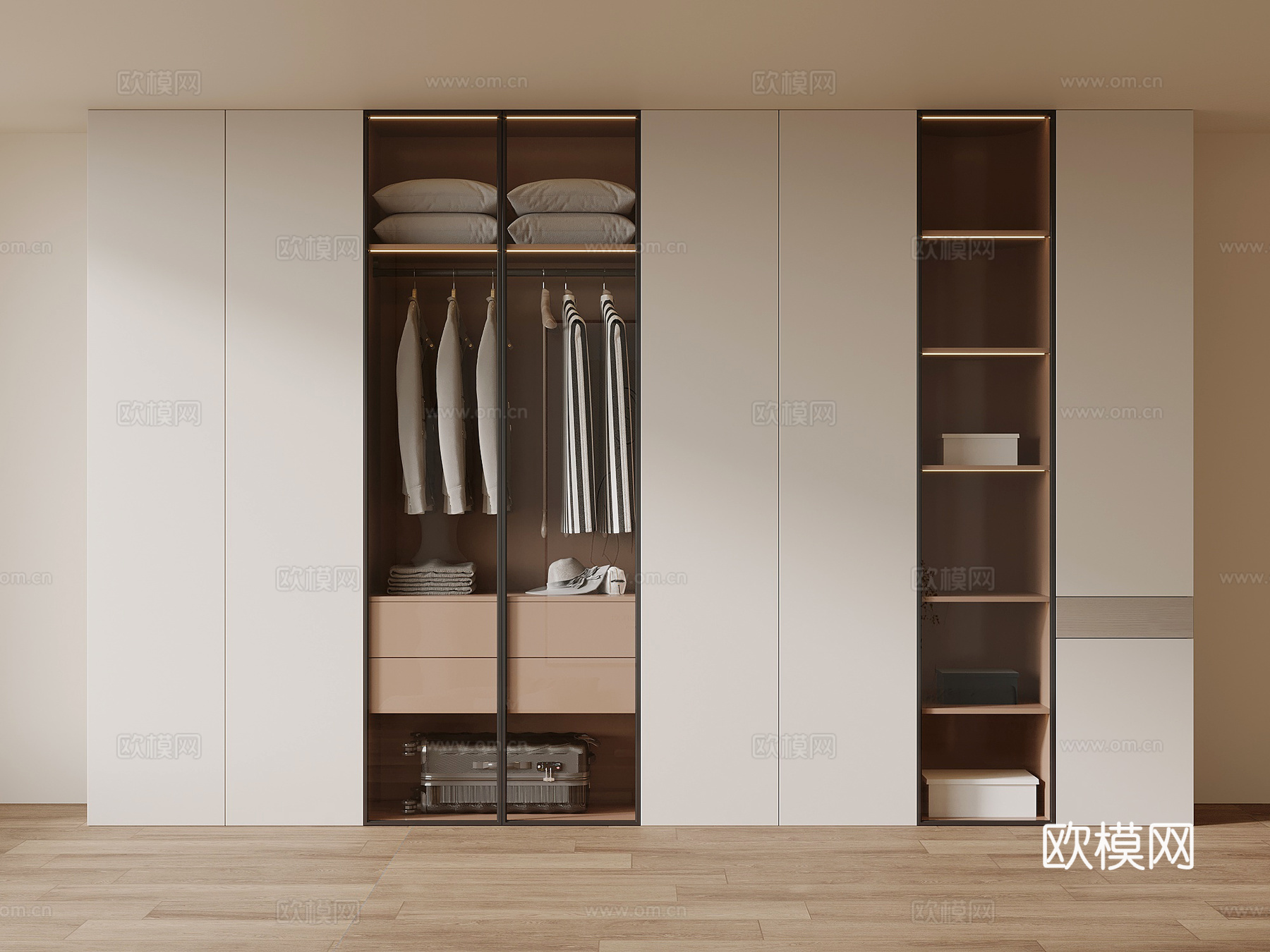 衣柜 现代简约衣柜 服饰 箱包3d模型