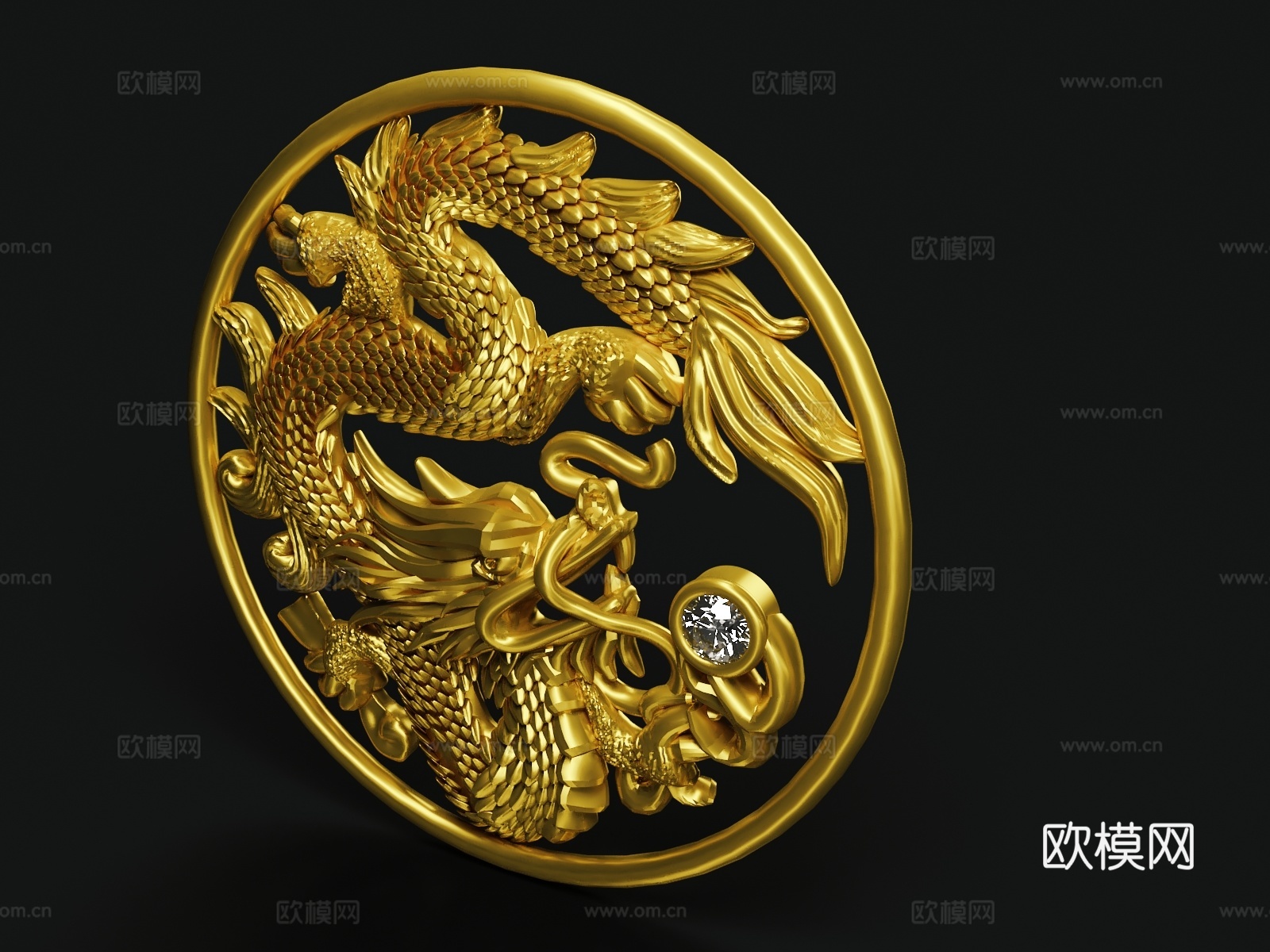 东方龙 巨龙雕塑 镂空雕刻3d模型