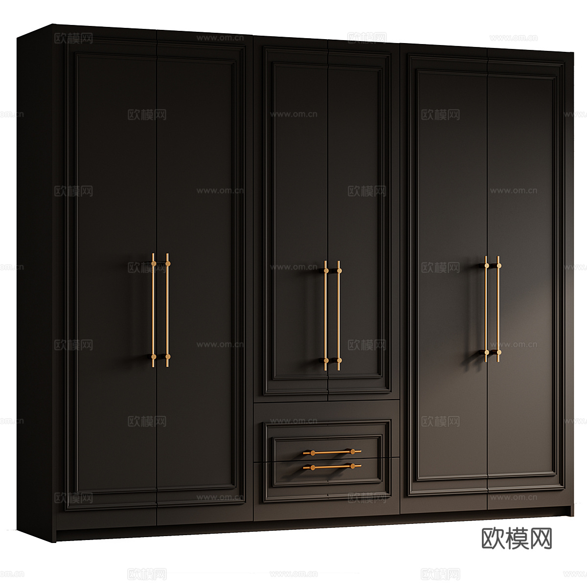 新中式轻奢开门衣柜3d模型